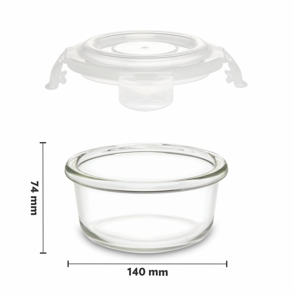 Borosil Klip n Store Round Set of 3 Glass Container, 400 ml   620 ml   950 ml