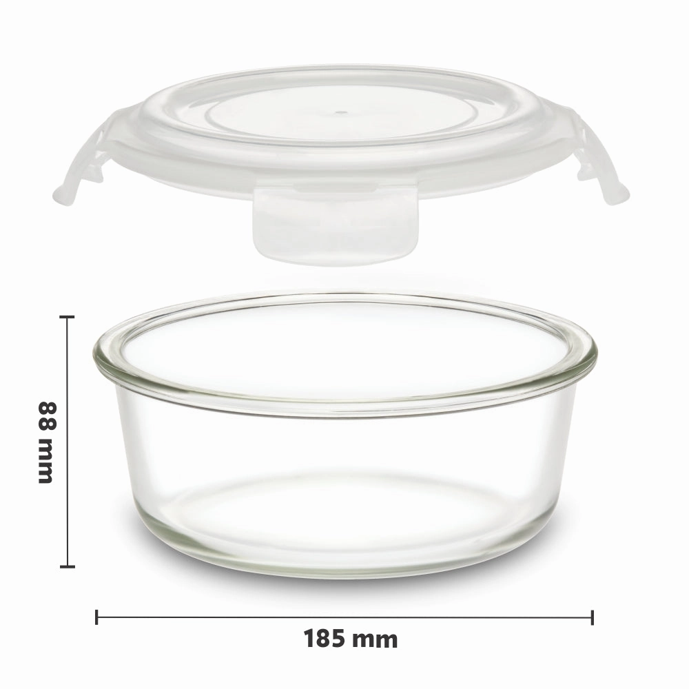 Borosil Klip n Store Round Set of 3 Glass Container, 400 ml   620 ml   950 ml