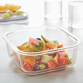 Borosil Klip n Store Square Glass Container, 1 L food storage,storage containers,kitchen storage