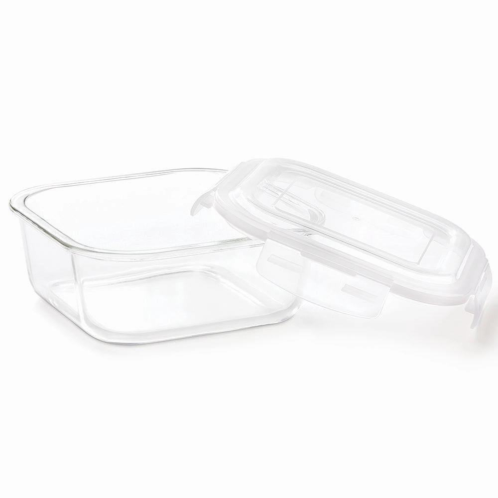 Borosil Klip n Store Square Glass Container, 1 L