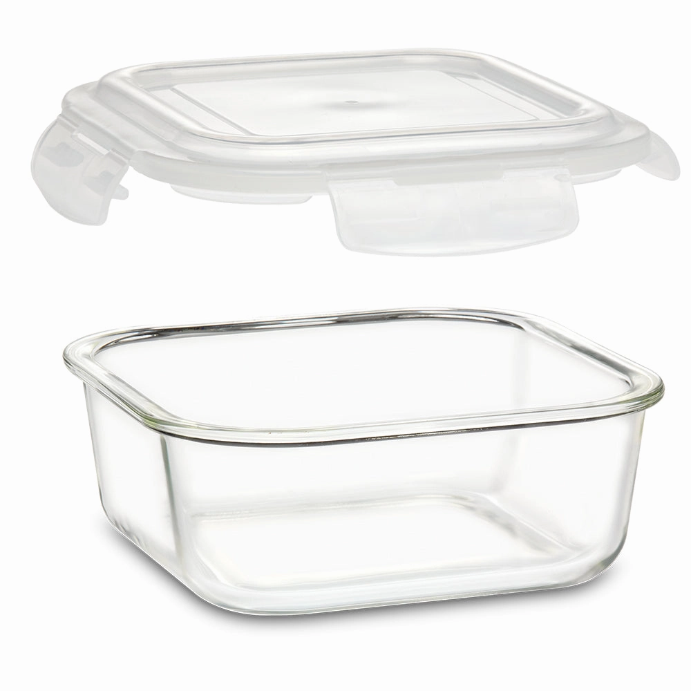 Borosil Klip n Store Square Glass Container, 1 L