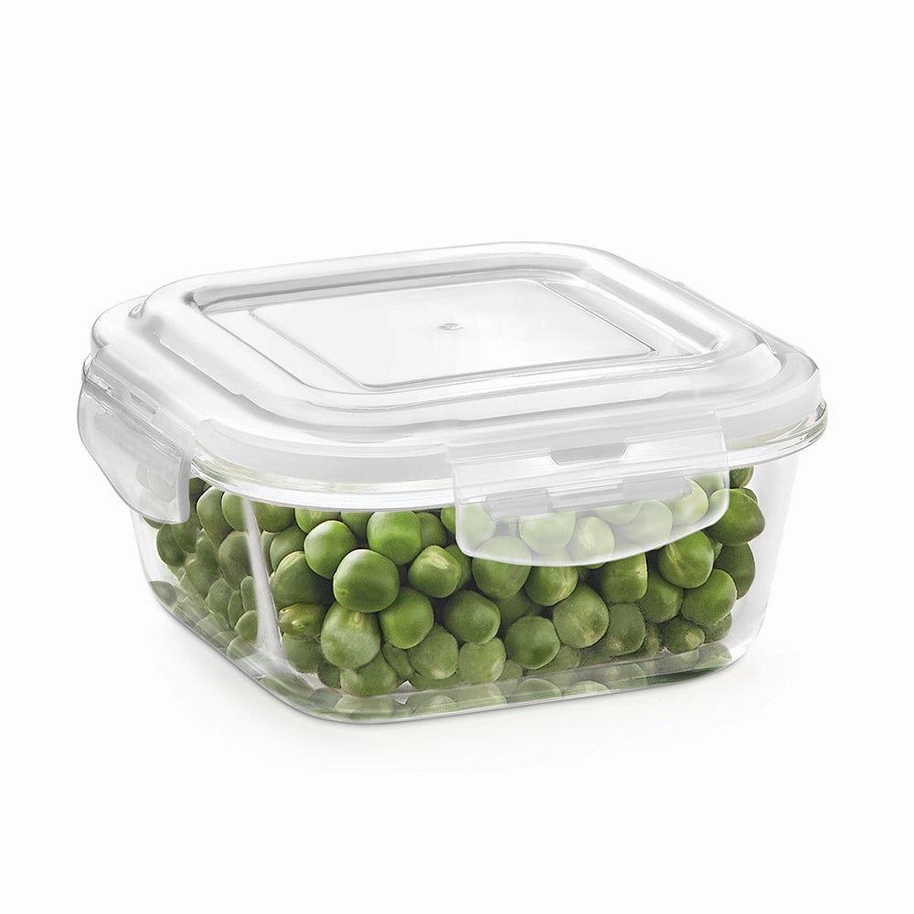 Borosil Klip n Store Square Glass Container, 320 ml food storage,storage containers,kitchen storage