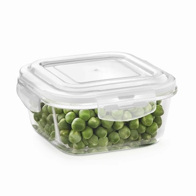 Borosil Klip n Store Square Glass Container, 320 ml food storage,storage containers,kitchen storage