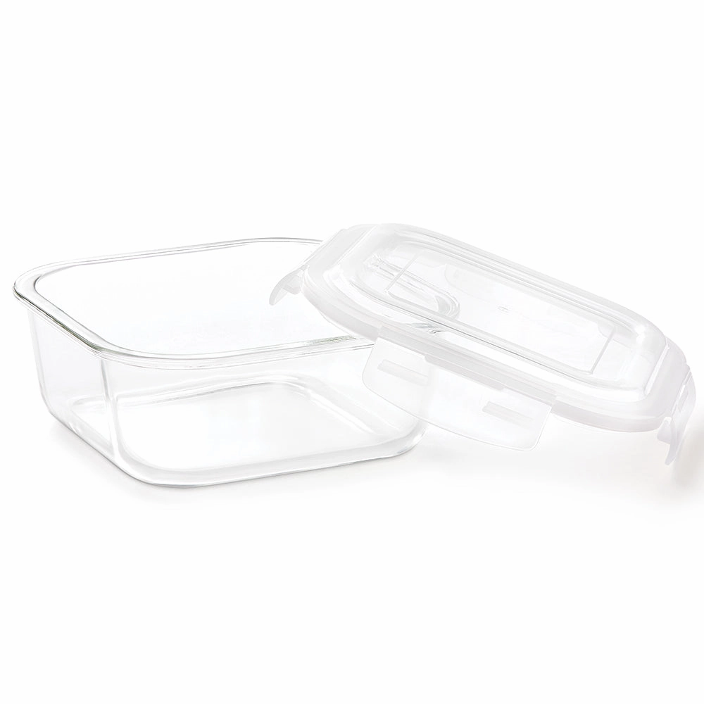 Borosil Klip n Store Square Set of 3 Glass Container, 1L x 3