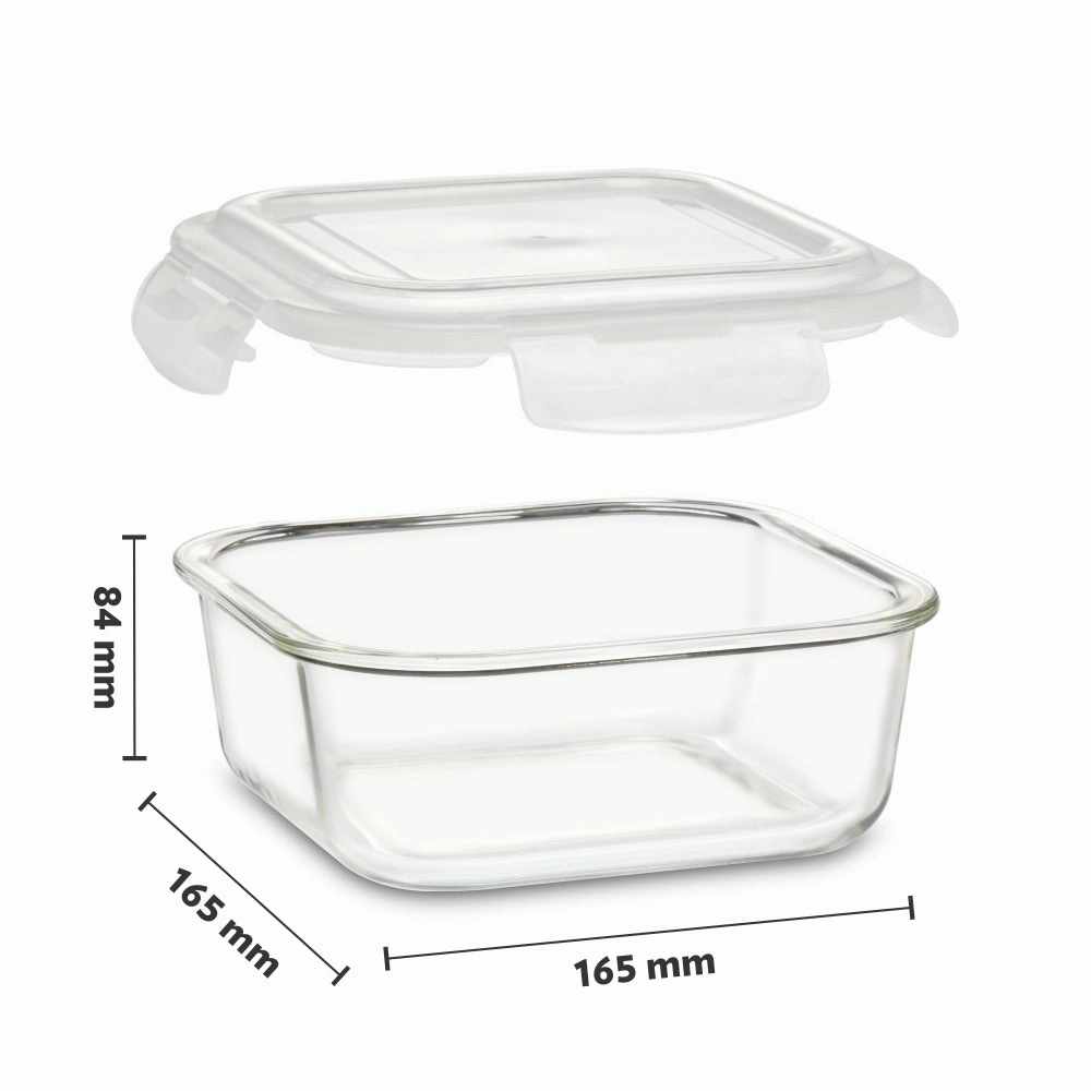 Borosil Klip n Store Square Set of 3 Glass Container, 320 ml   520 ml   800 ml