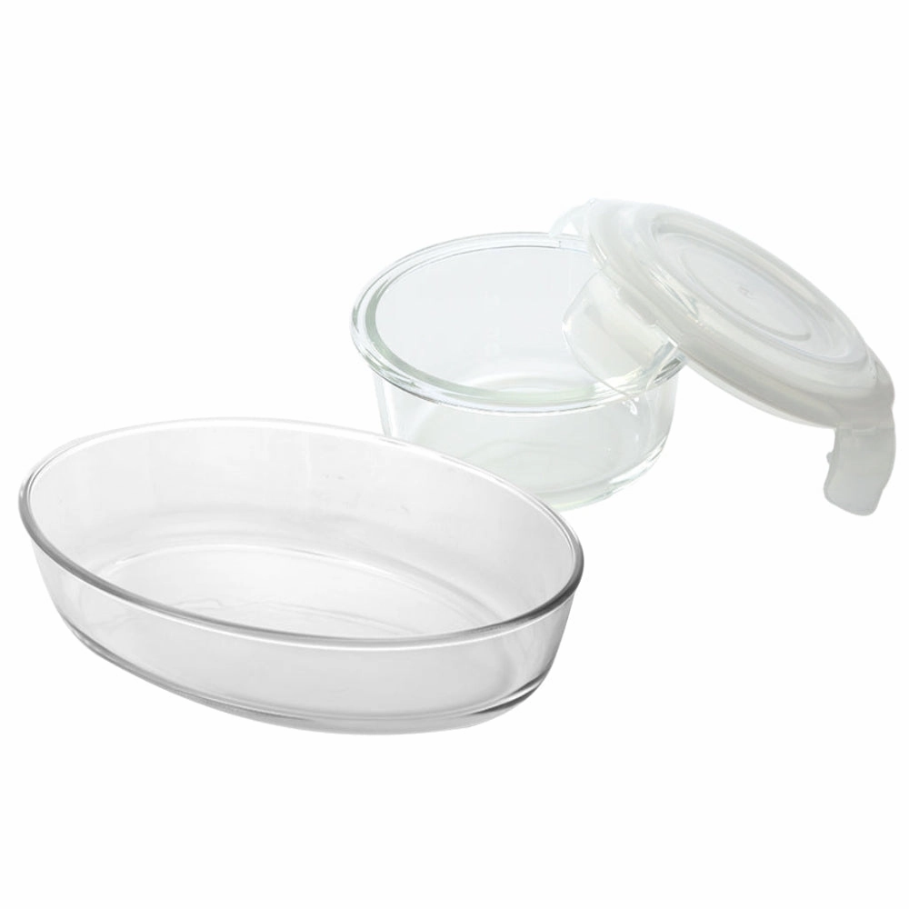 Borosil Oval Dish   Klip n Store Round Set