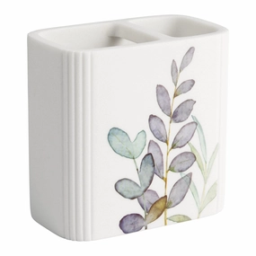 Botanical Toothbrush Holder - blue/green on white toothbrush holder,bathroom cup,bathroom organizer