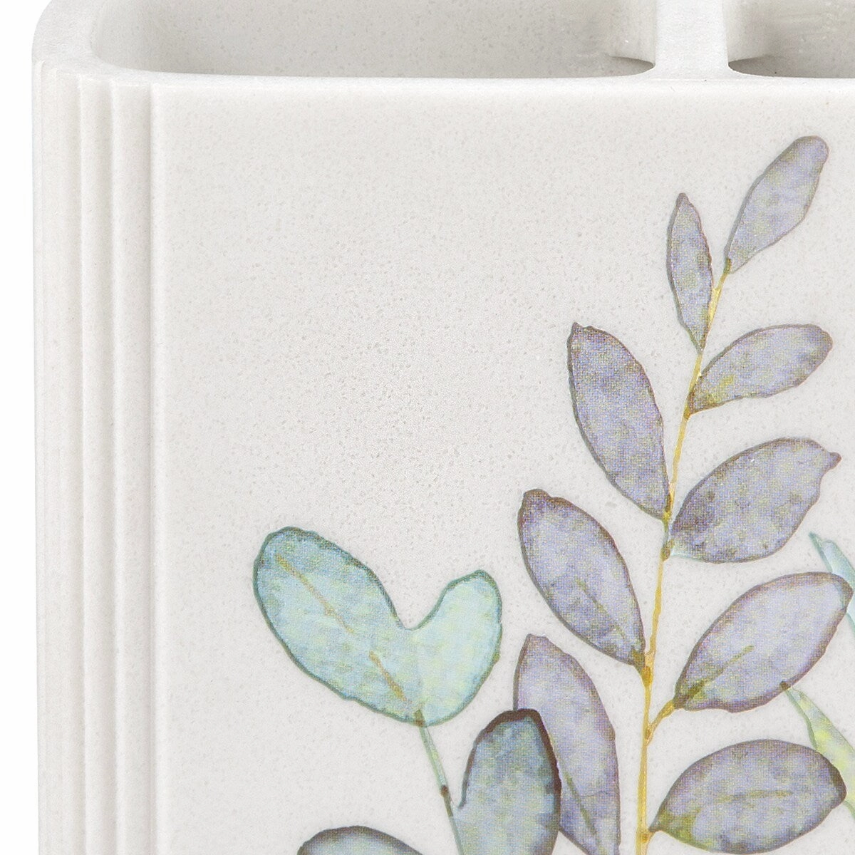 Botanical Toothbrush Holder - blue/green on white