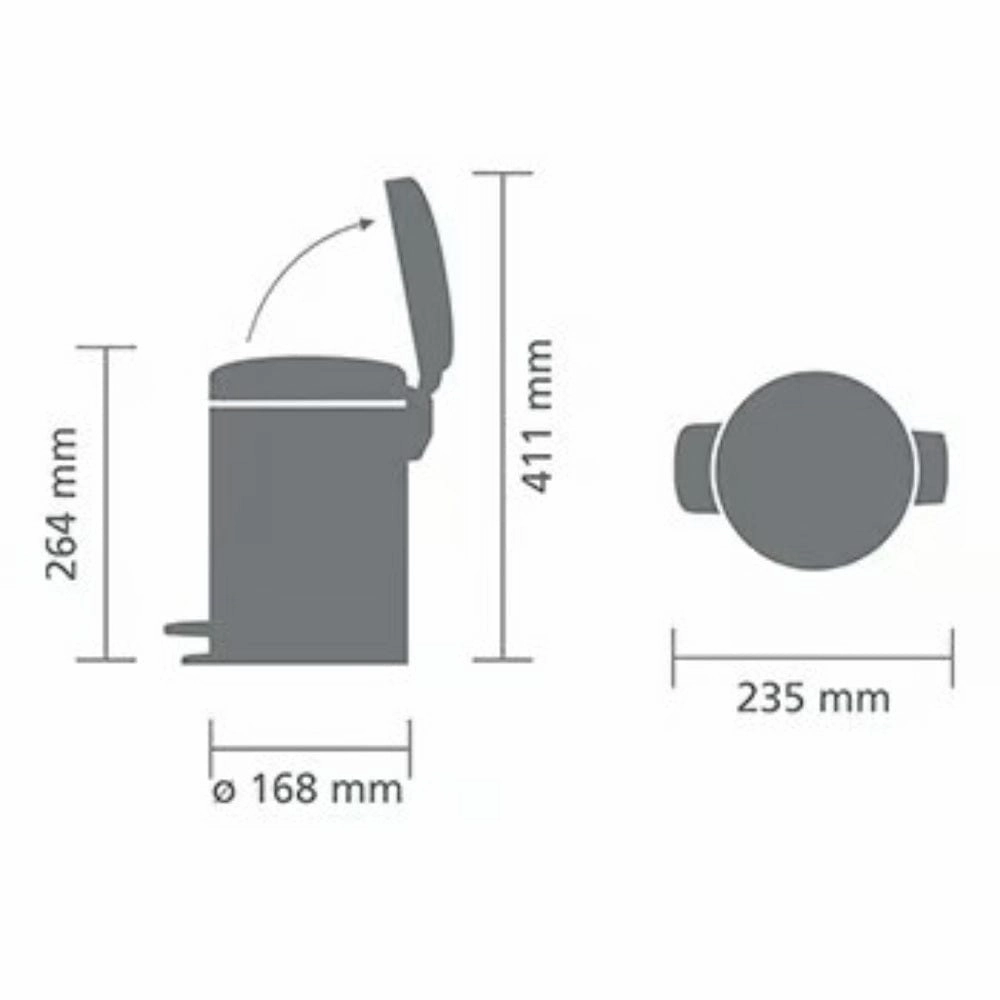 brabantia NewIcon Pedal Bin 3L In White