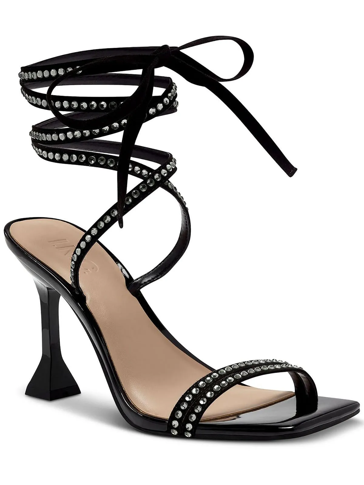 Bradki Womens Rhinestone Square Toe Lace-Up