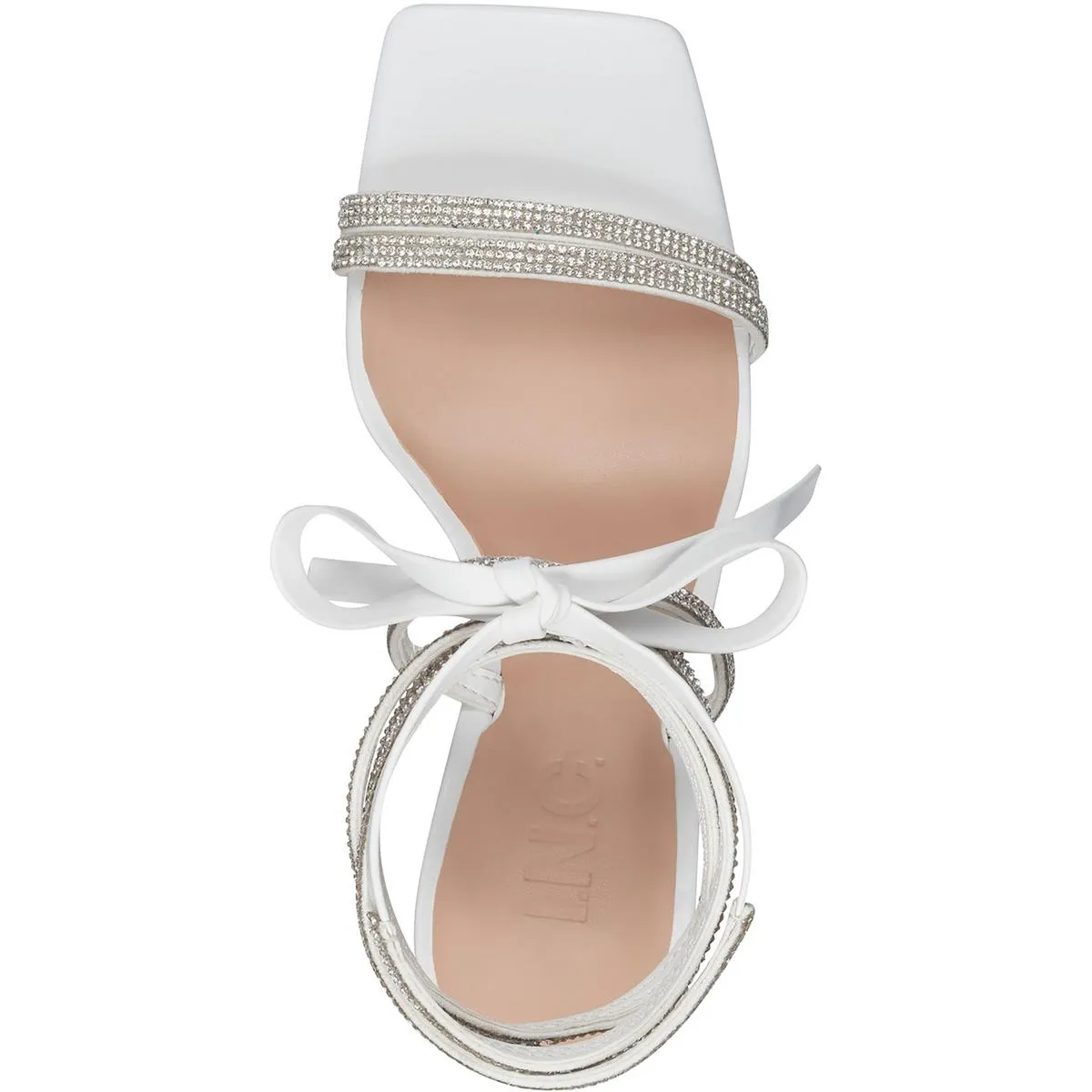 Bradki Womens Rhinestone Square Toe Lace-Up