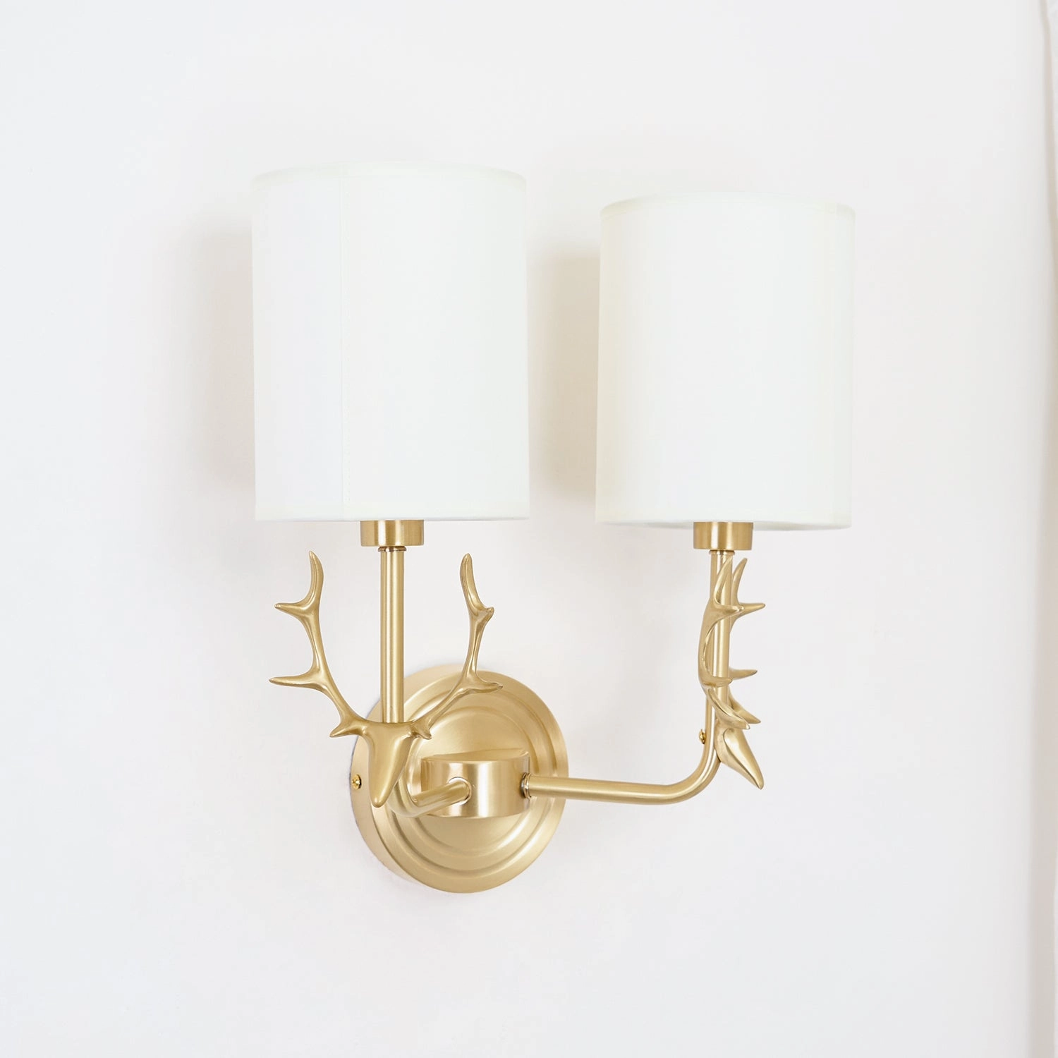Brass Deer Head Wall Light