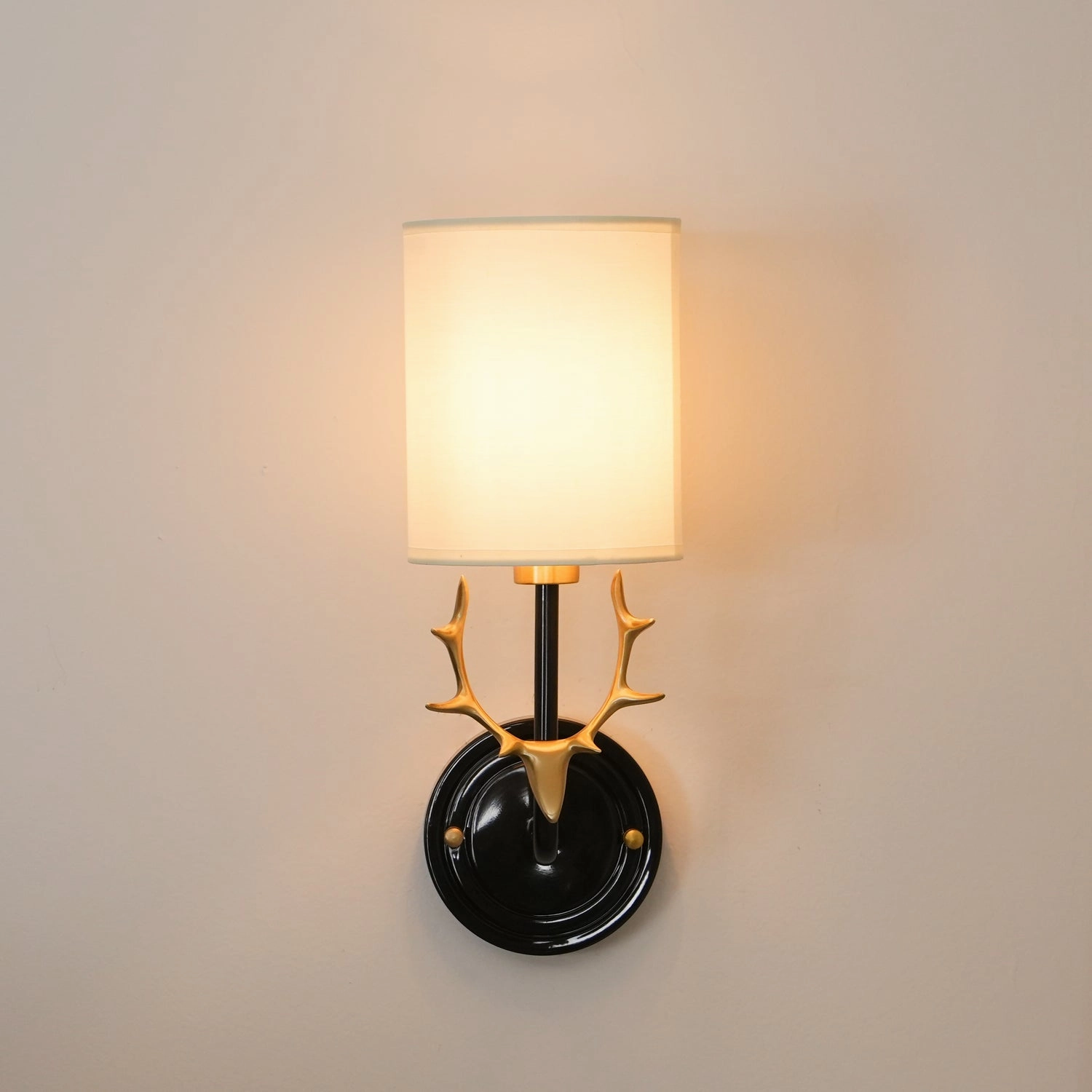 Brass Deer Head Wall Light