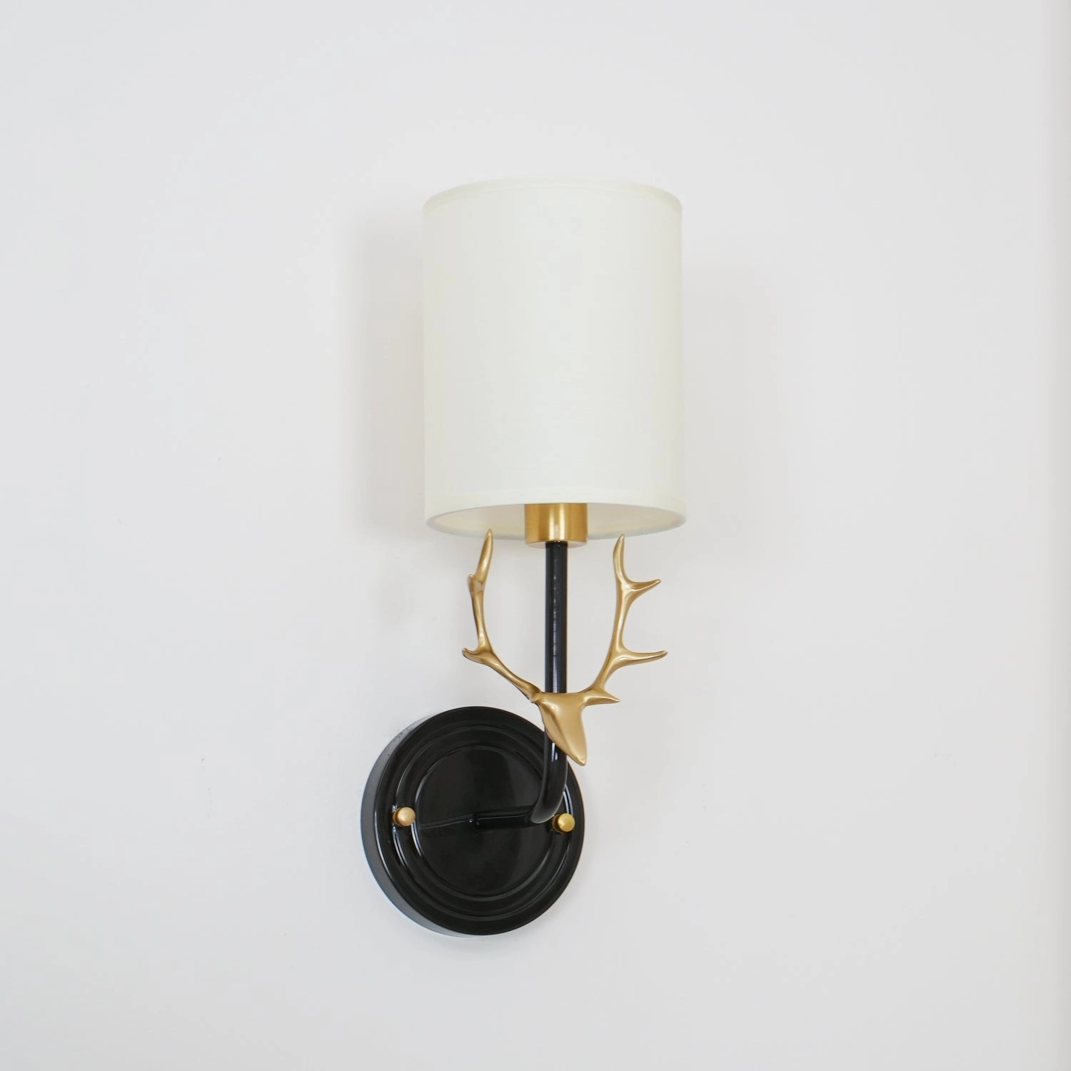 Brass Deer Head Wall Light
