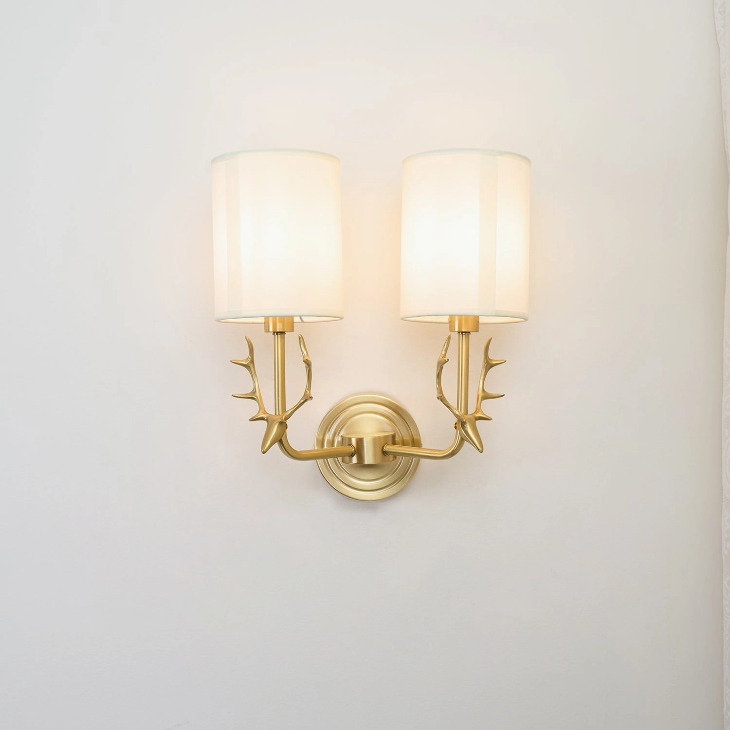 Brass Deer Head Wall Light