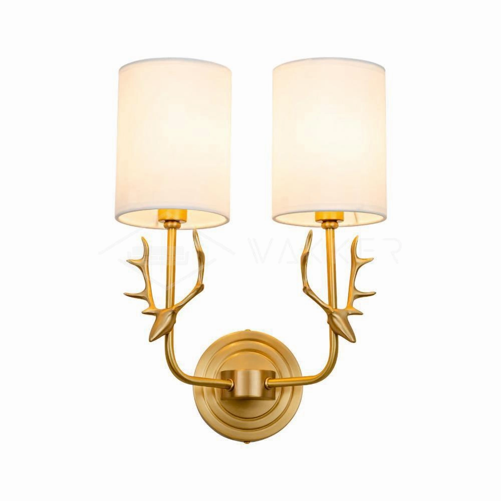 Brass Deer Head Wall Light
