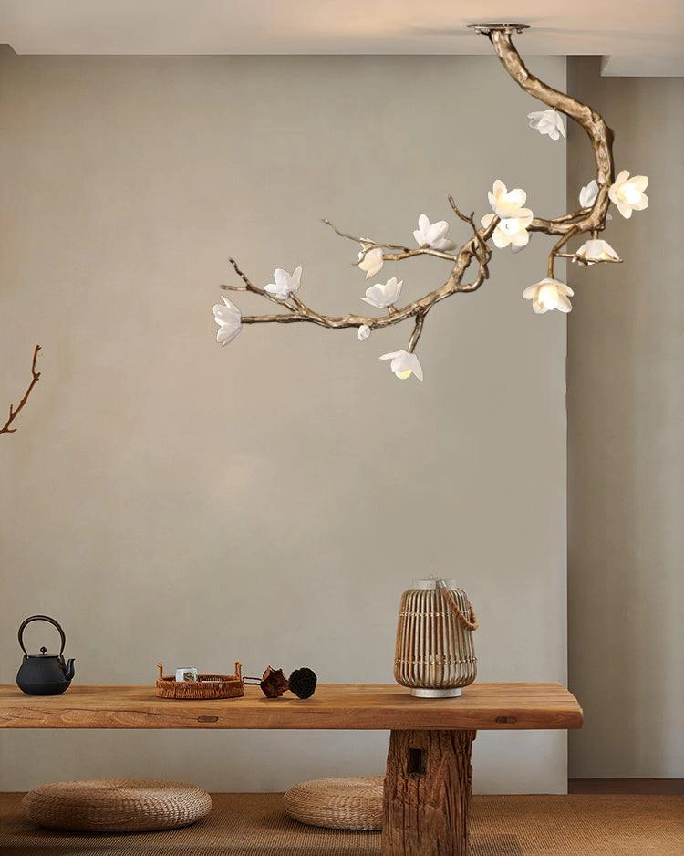 Brass Flower Branch Chandelier
