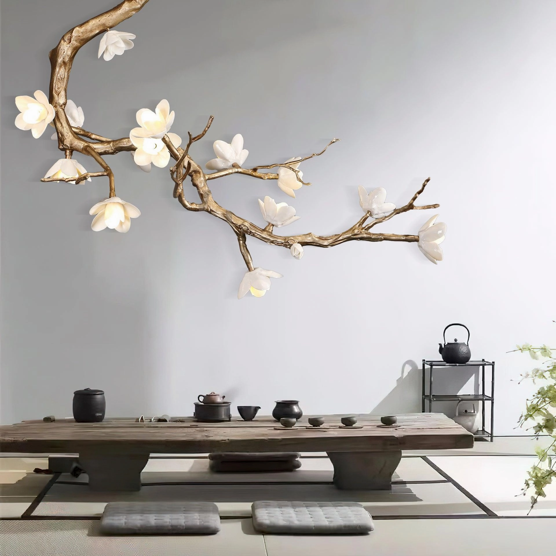 Brass Flower Branch Chandelier