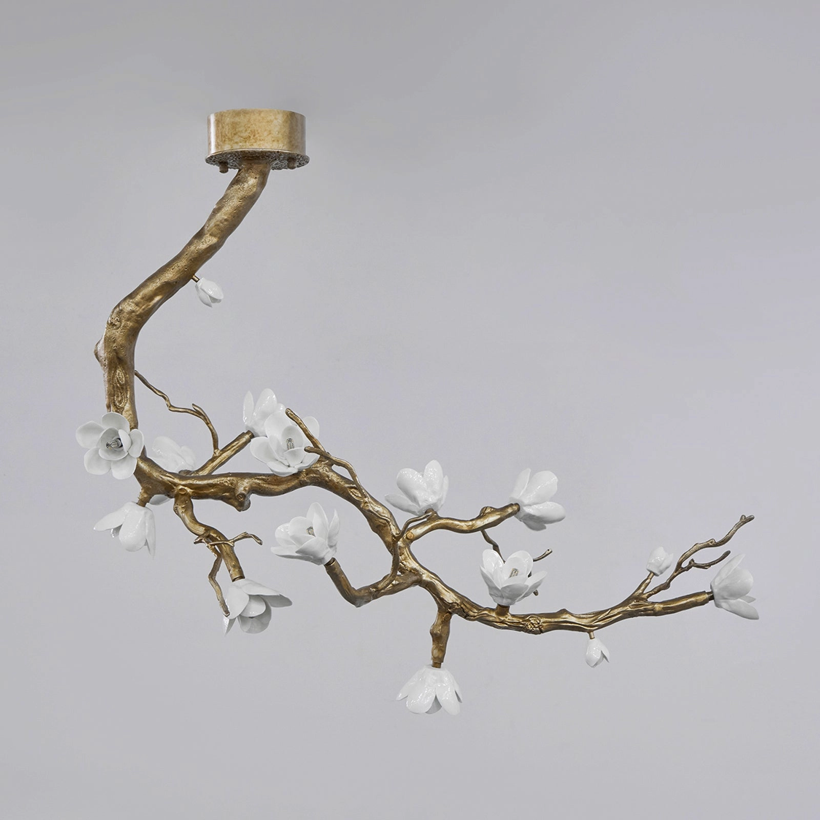 Brass Flower Branch Chandelier