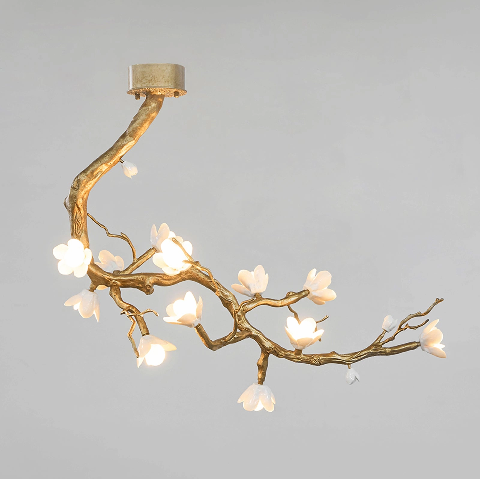 Brass Flower Branch Chandelier