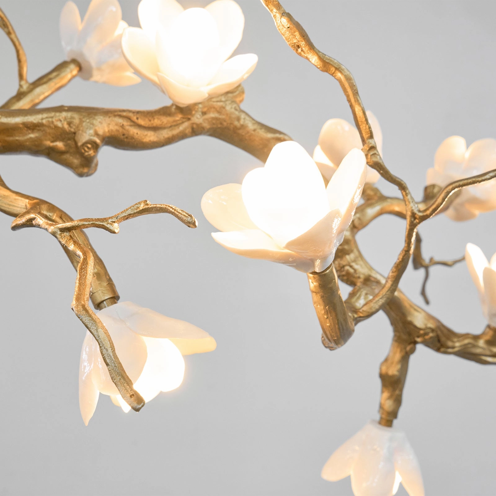 Brass Flower Branch Chandelier