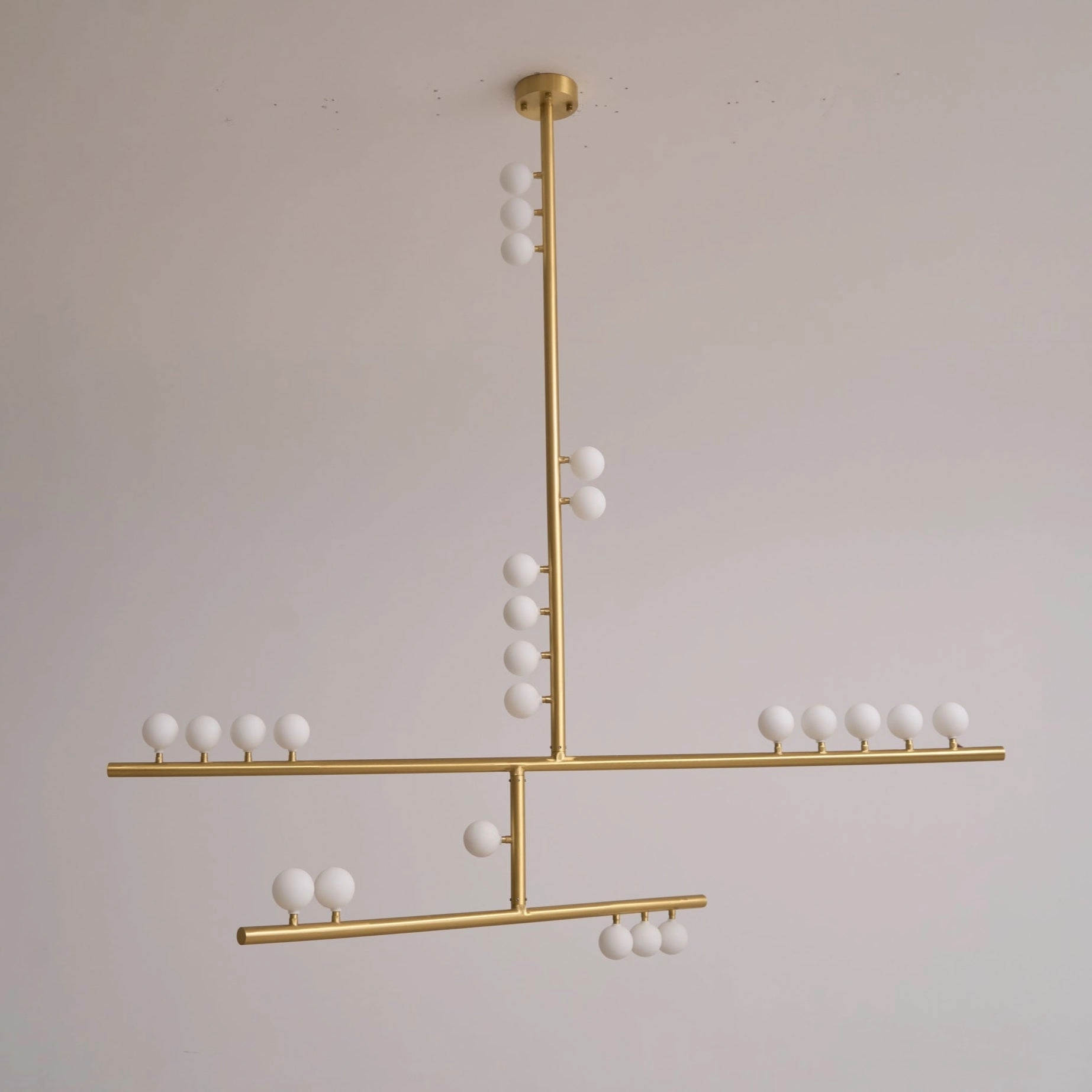 Brass Glass Drop Chandelier