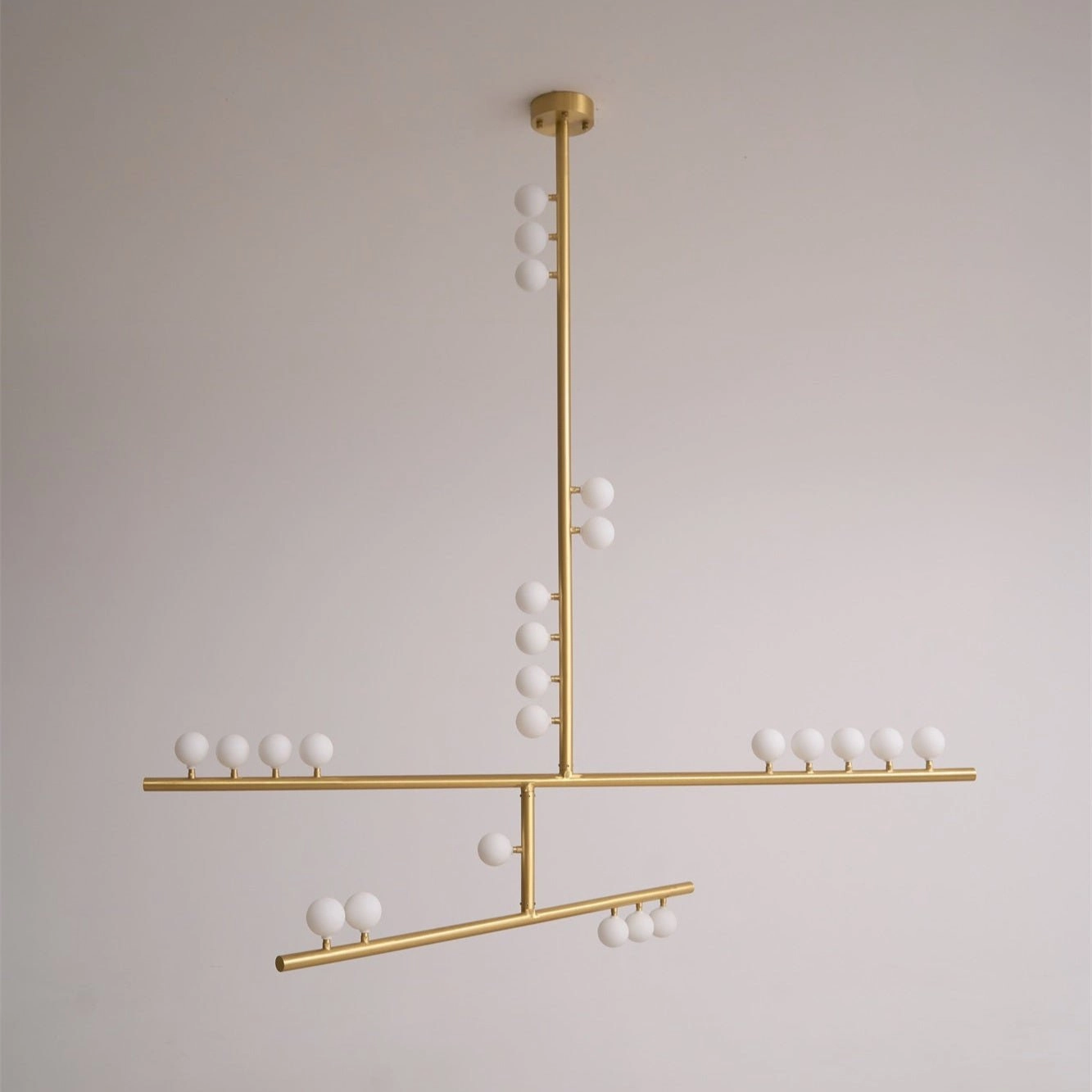 Brass Glass Drop Chandelier