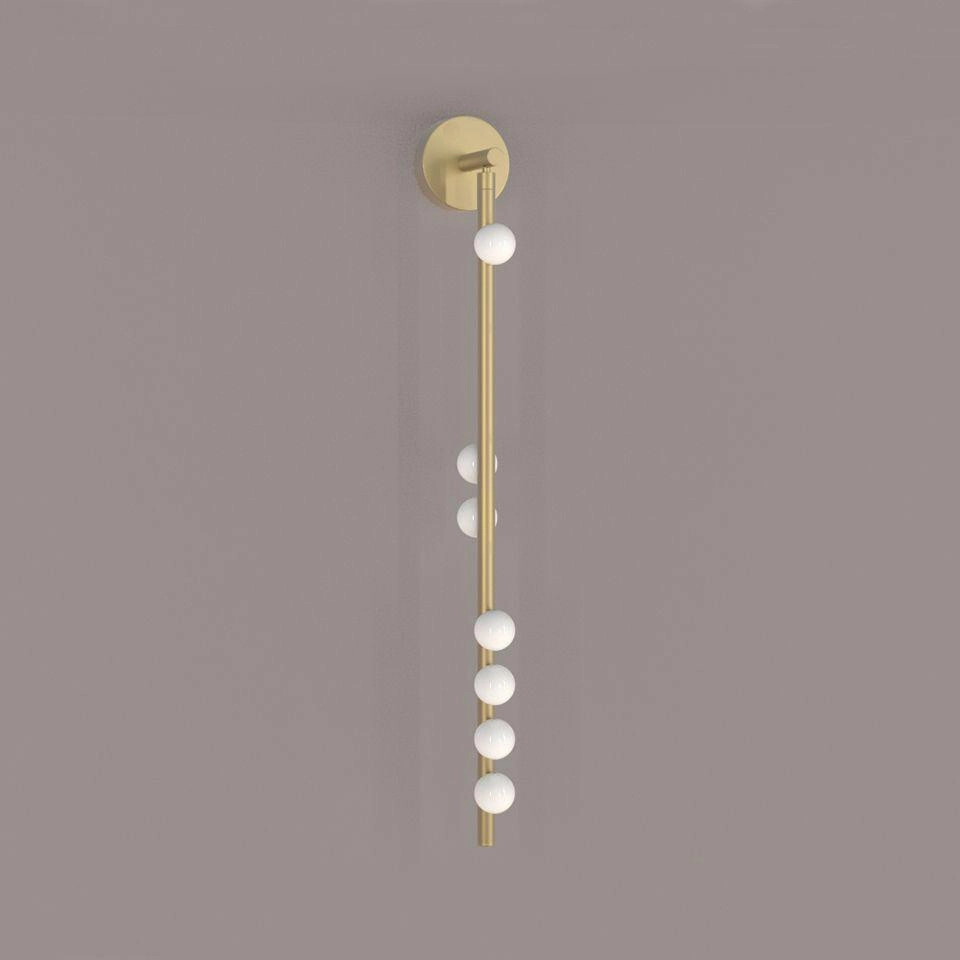 Brass Glass Tube Plug-in Wall Lamp