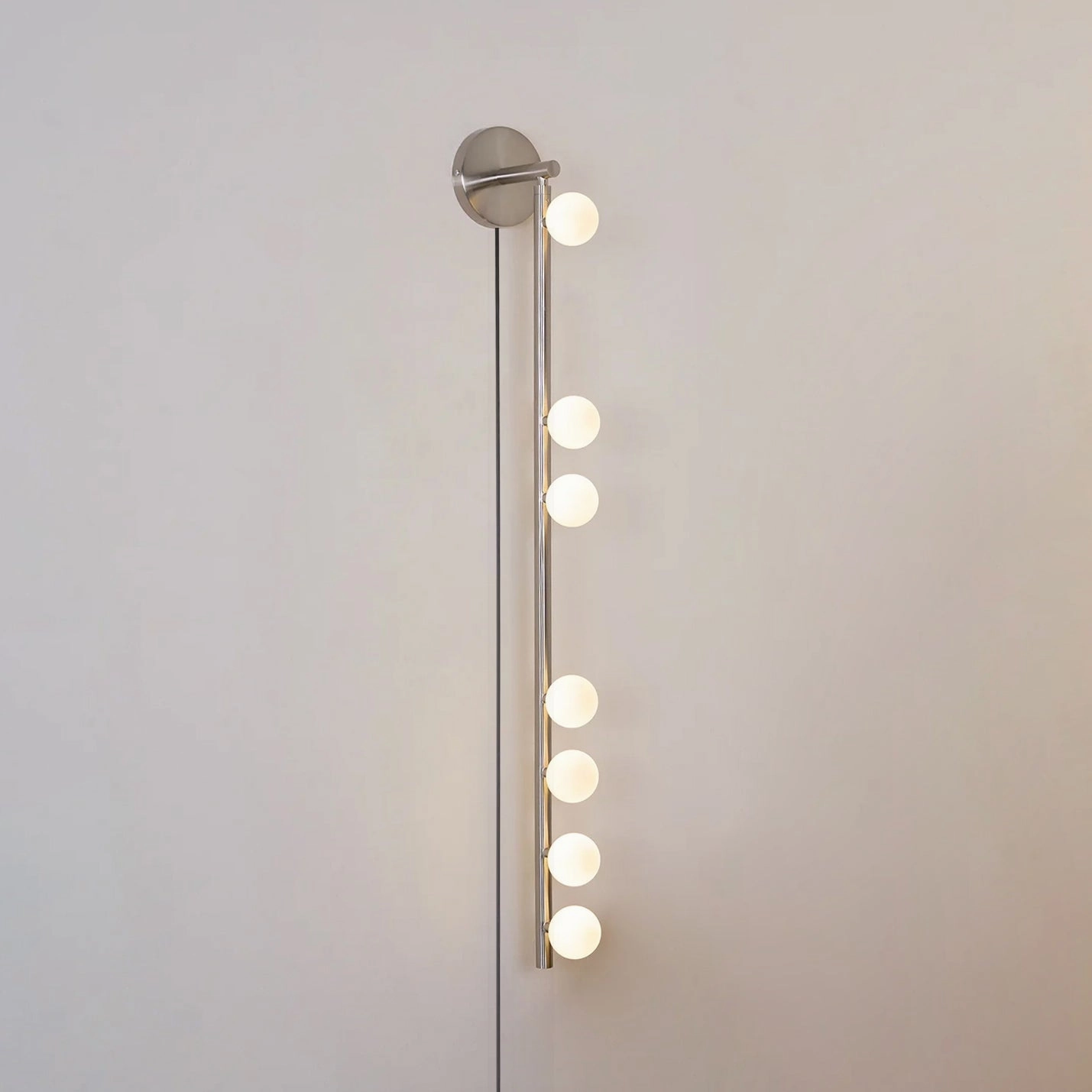 Brass Glass Tube Plug-in Wall Lamp