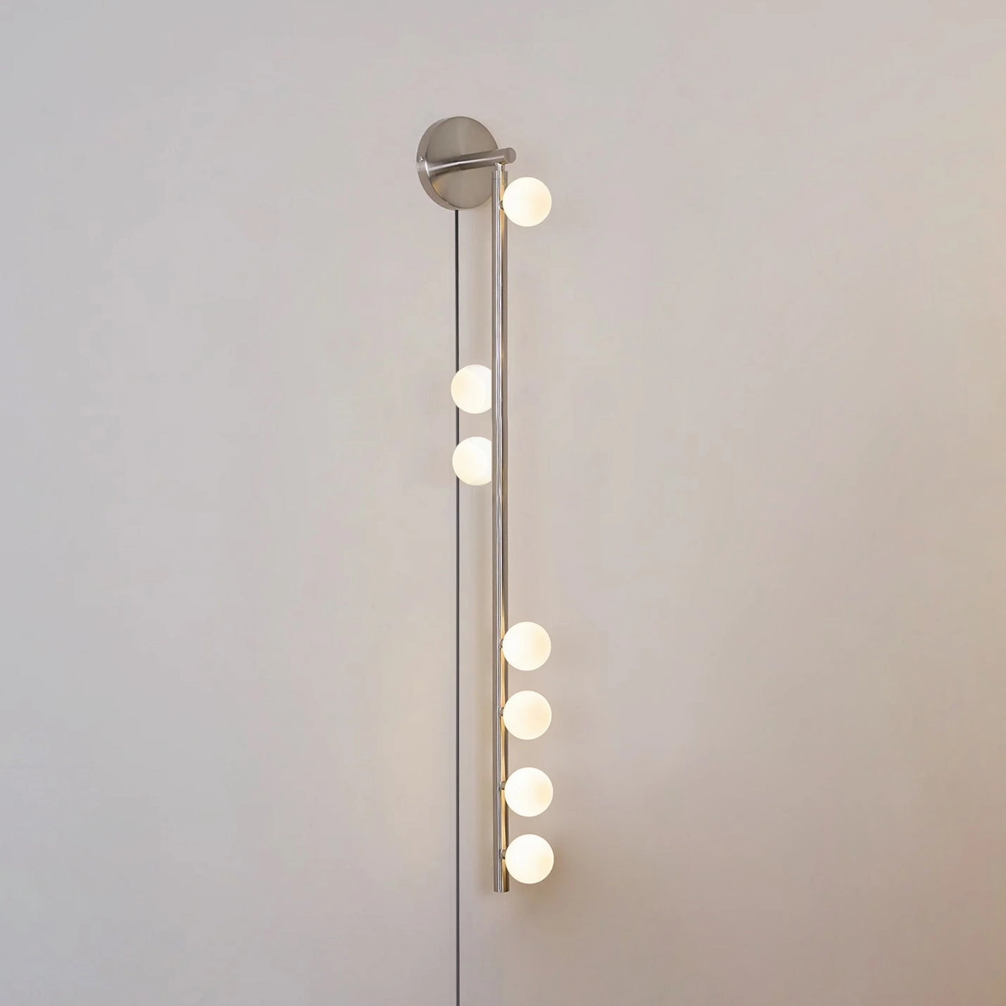 Brass Glass Tube Plug-in Wall Lamp