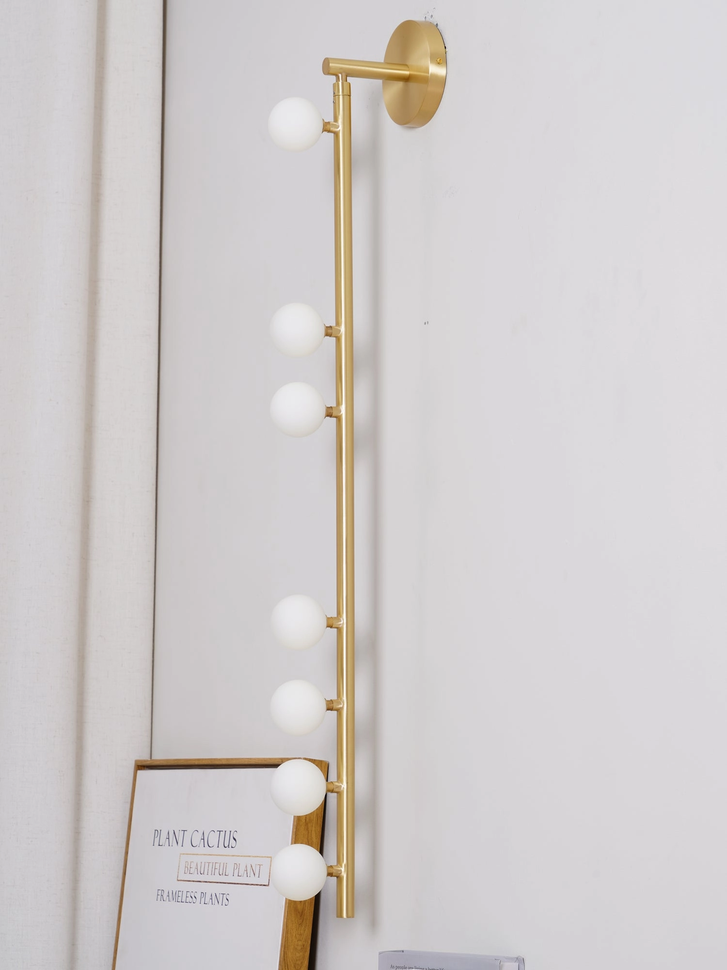 Brass Glass Tube Plug-in Wall Lamp