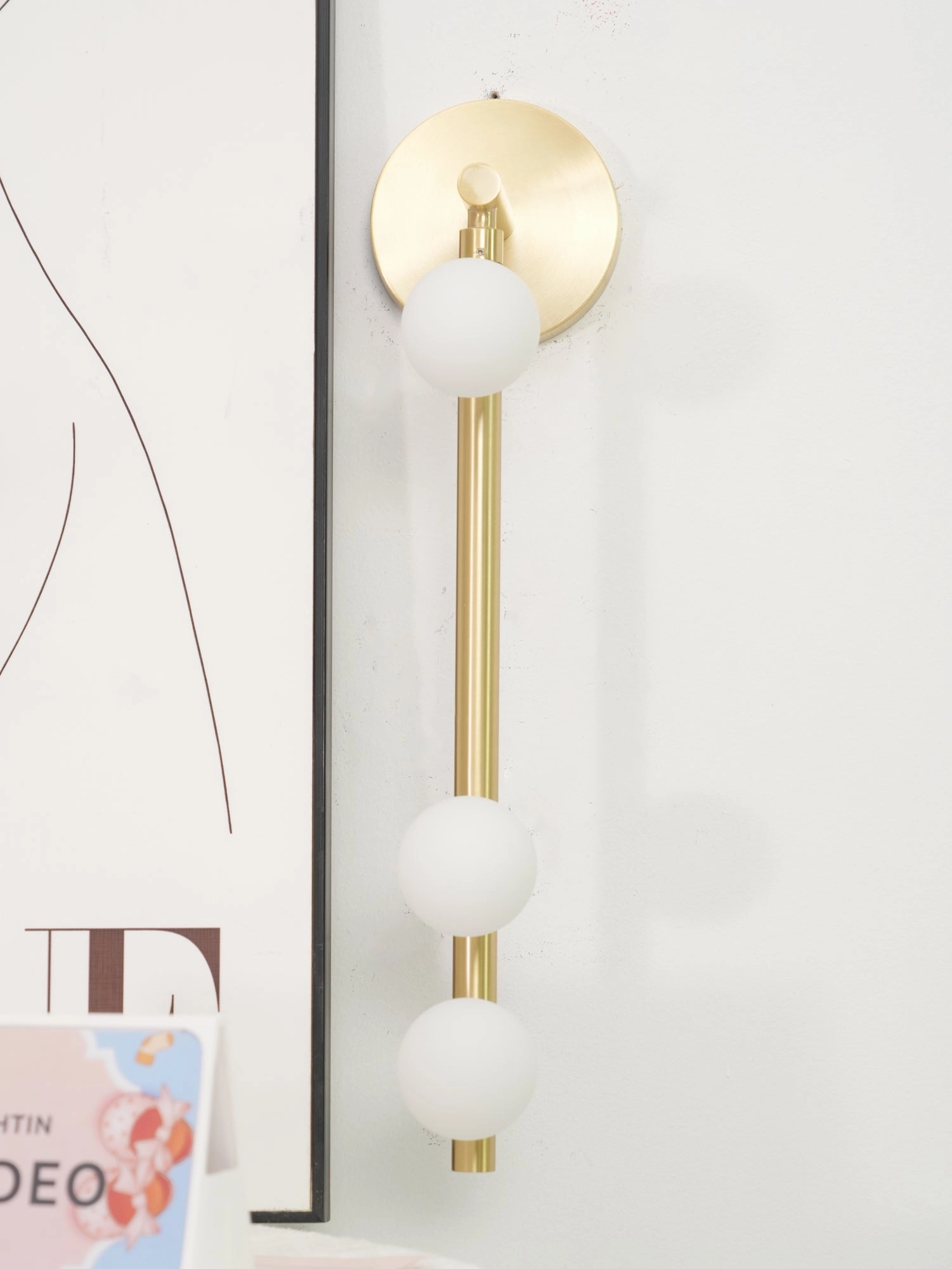 Brass Glass Tube Plug-in Wall Lamp