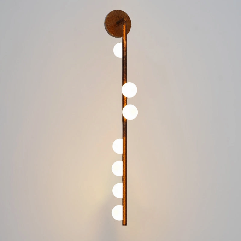 Brass Glass Tube Plug-in Wall Lamp