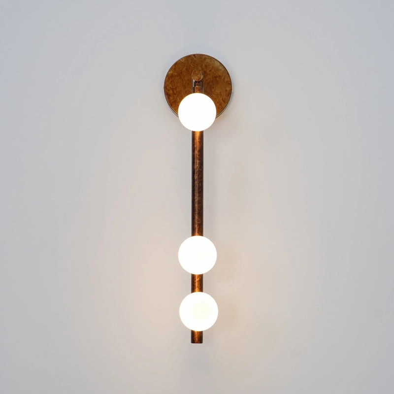 Brass Glass Tube Plug-in Wall Lamp