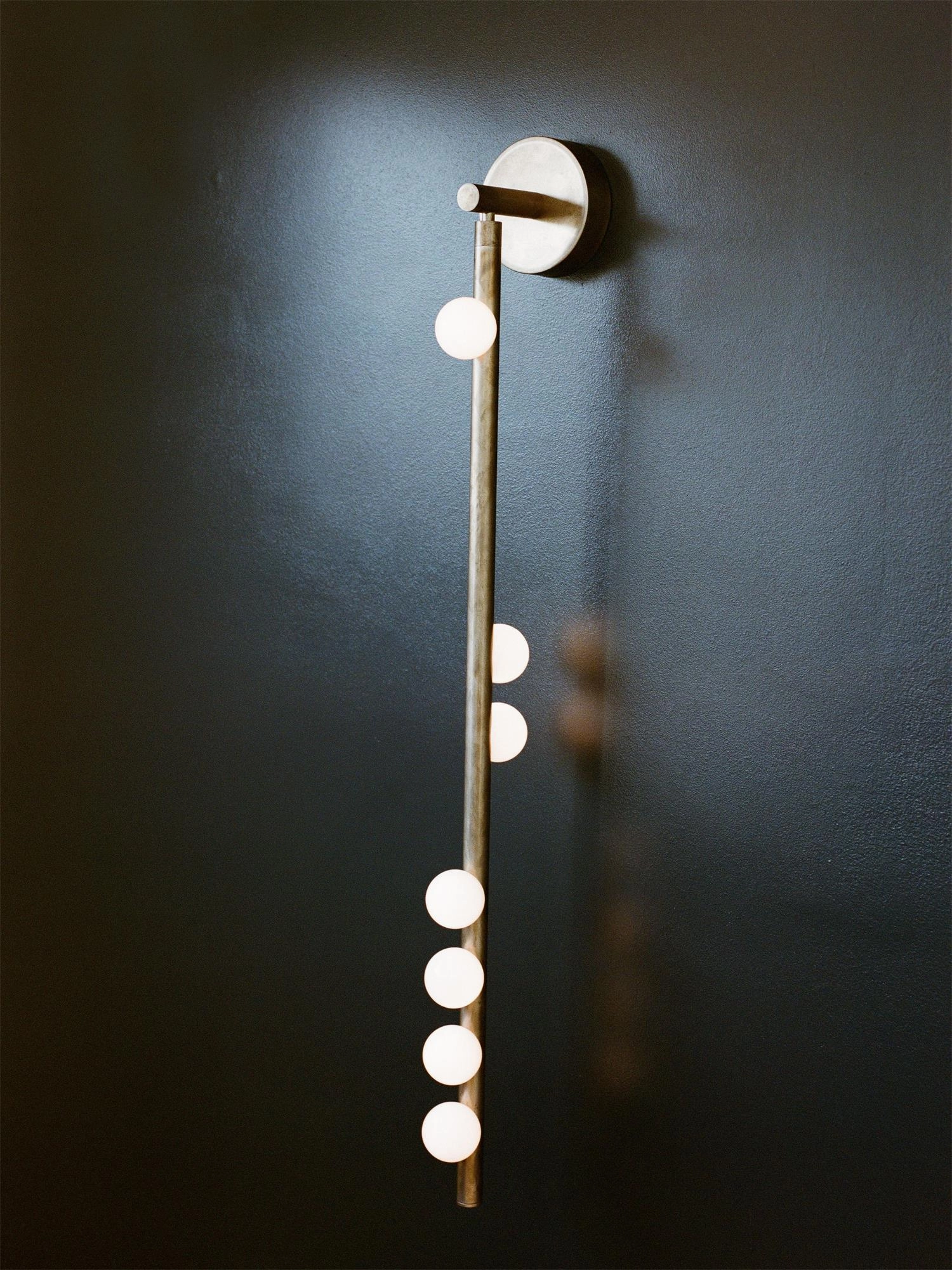 Brass Glass Tube Plug-in Wall Lamp