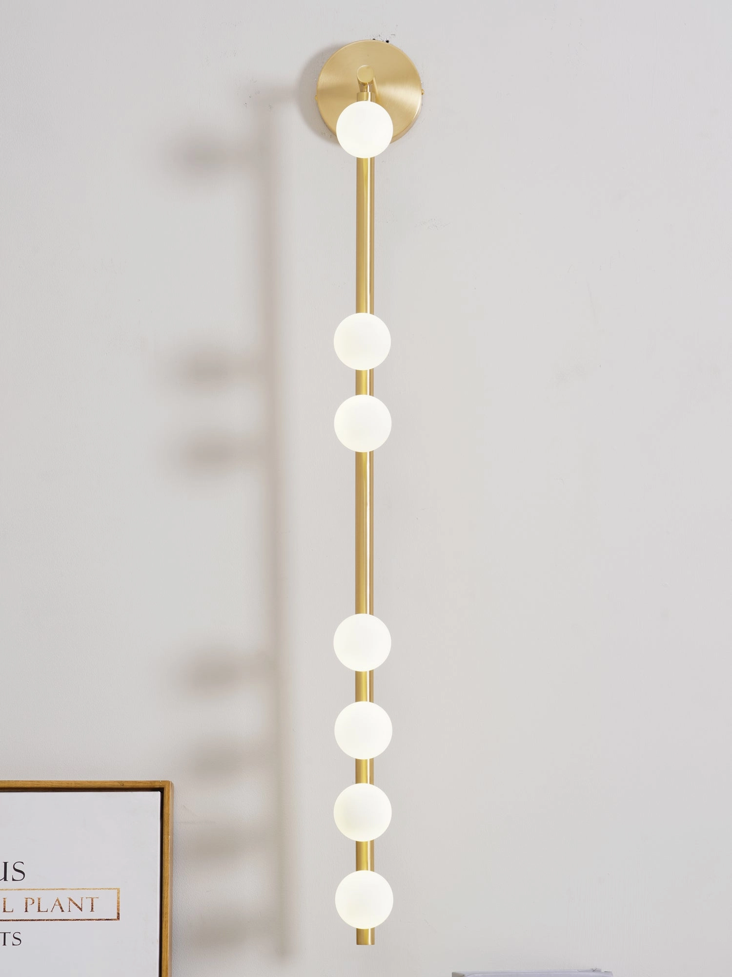 Brass Glass Tube Plug-in Wall Lamp