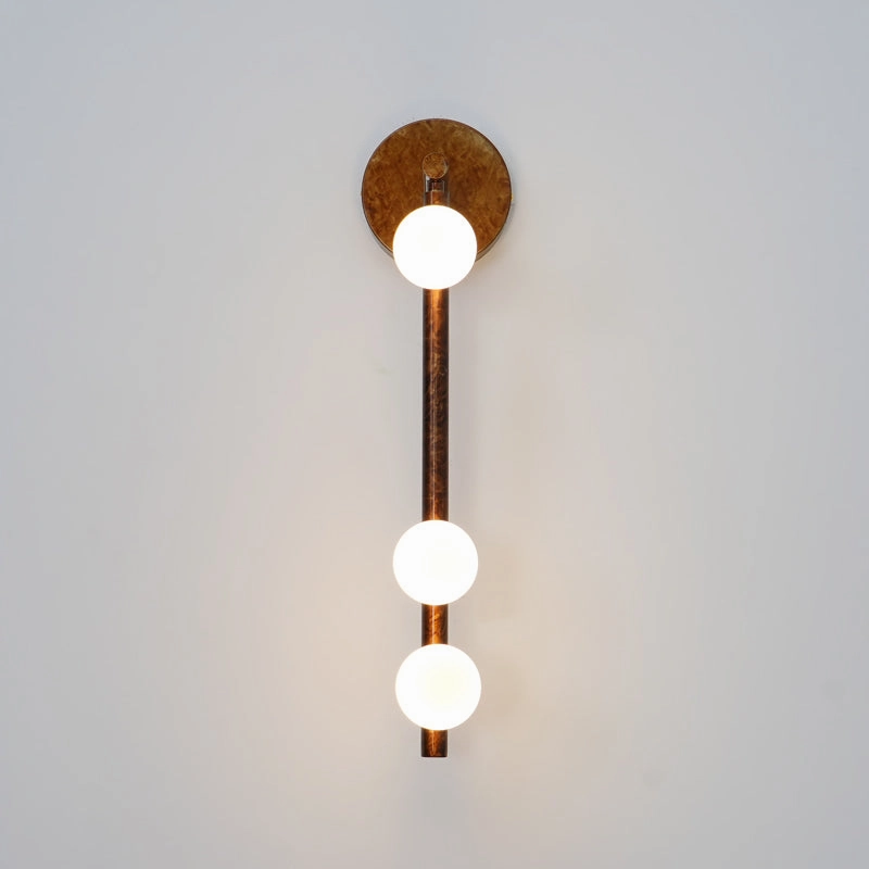 Brass Glass Tube Wall Lamp