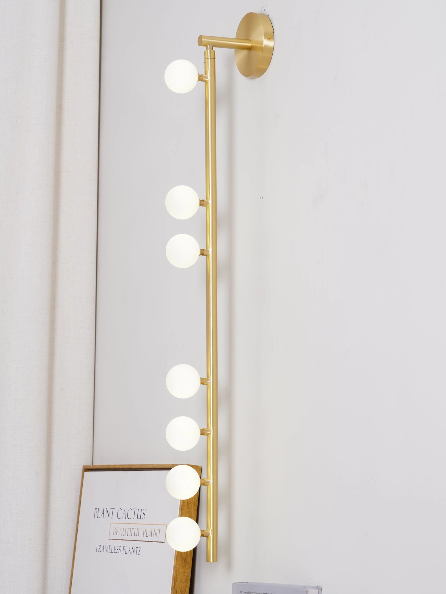 Brass Glass Tube Wall Lamp