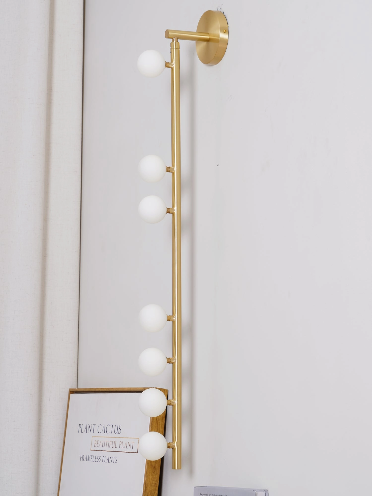 Brass Glass Tube Wall Lamp