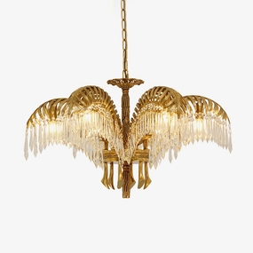 Brass Palm Leaf Crystal Chandelier chandelier,ceiling light,decorative lighting