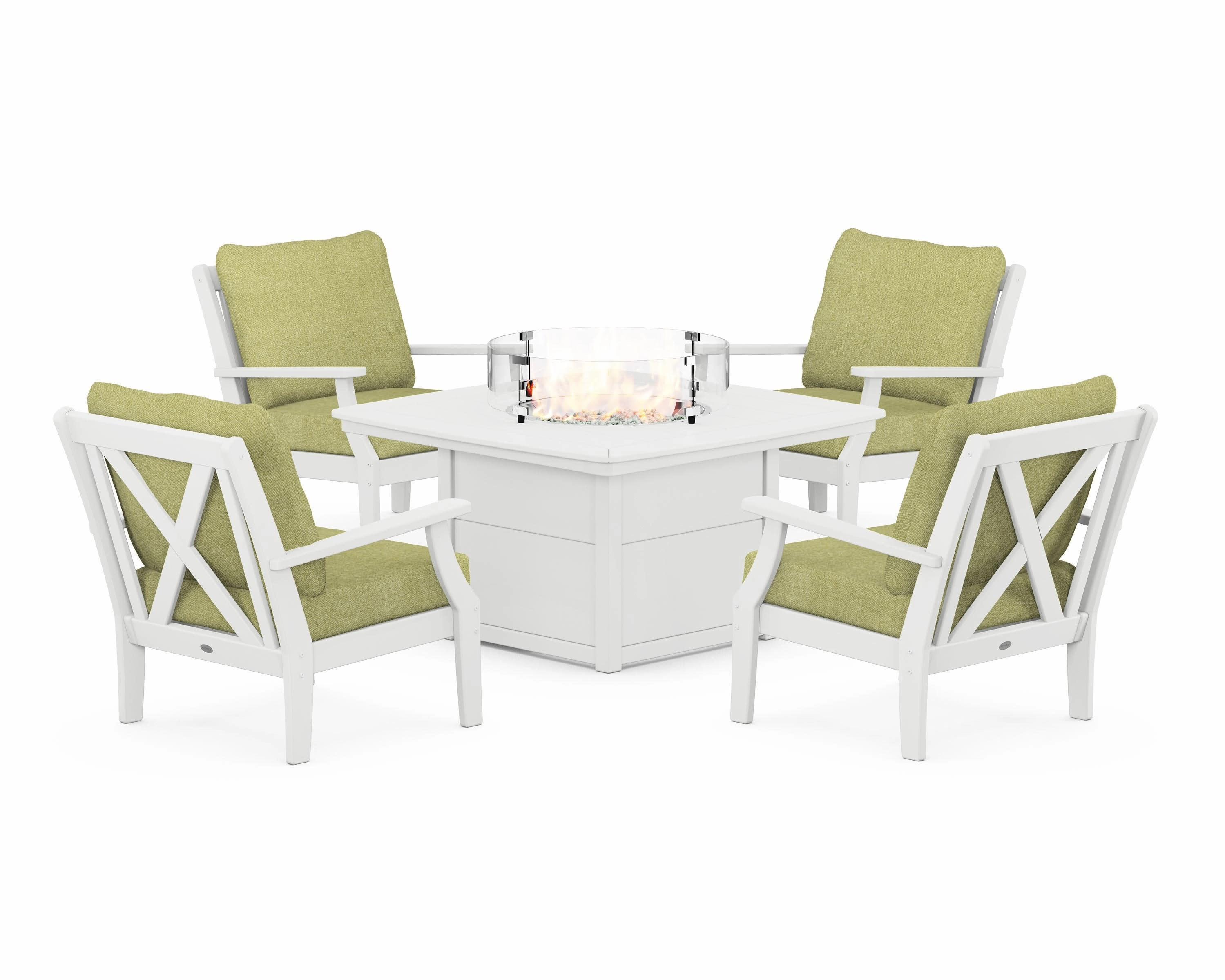 Braxton 5-Piece Deep Seating Conversation Set with Fire Pit Table