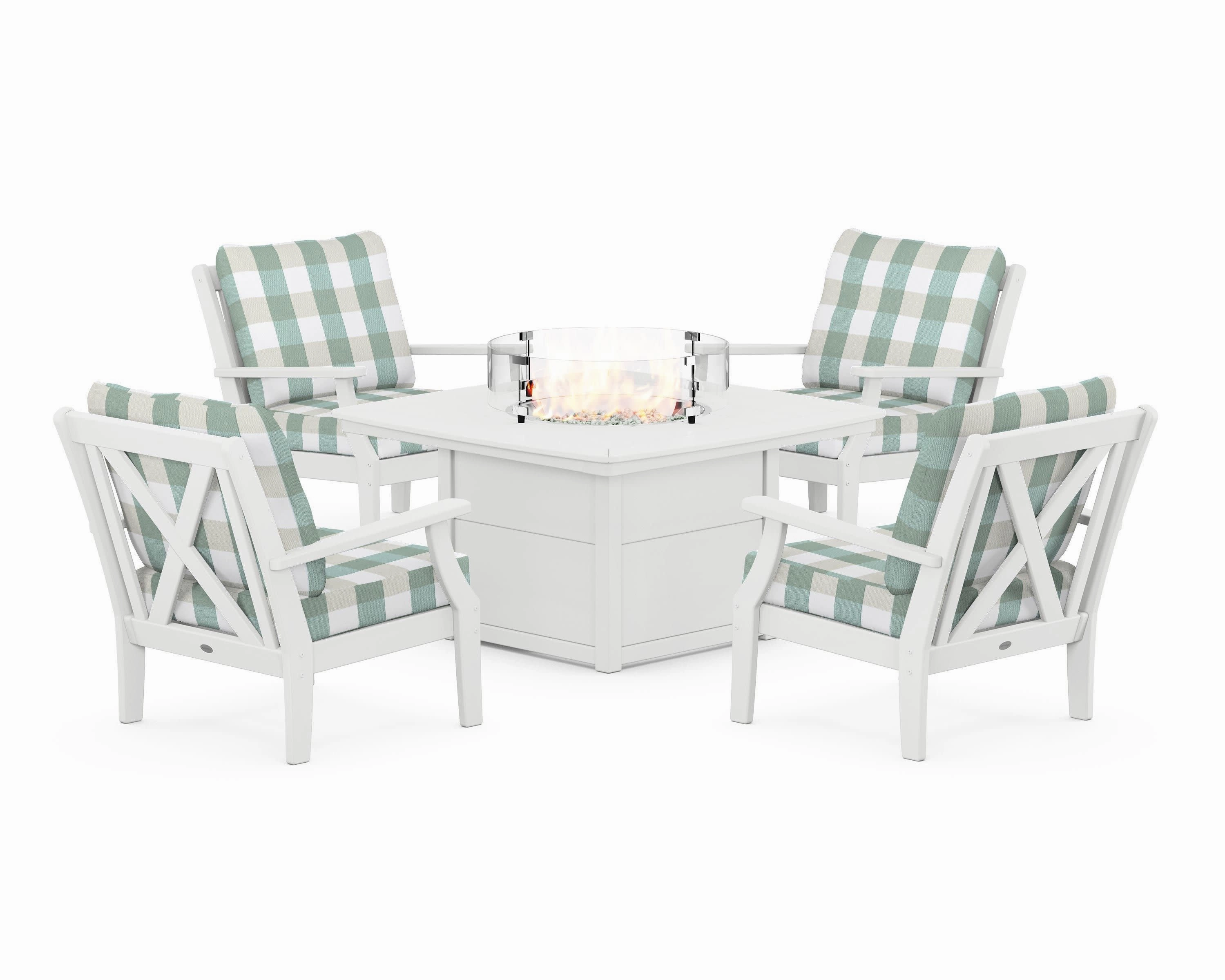 Braxton 5-Piece Deep Seating Conversation Set with Fire Pit Table