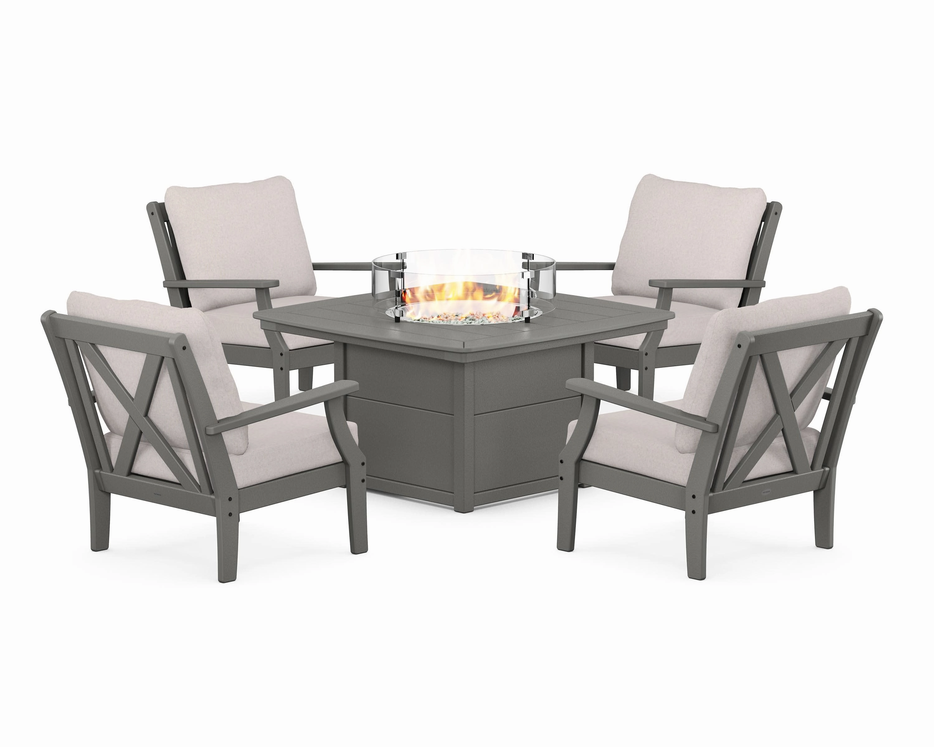 Braxton 5-Piece Deep Seating Conversation Set with Fire Pit Table chairs,dining chairs,home seating