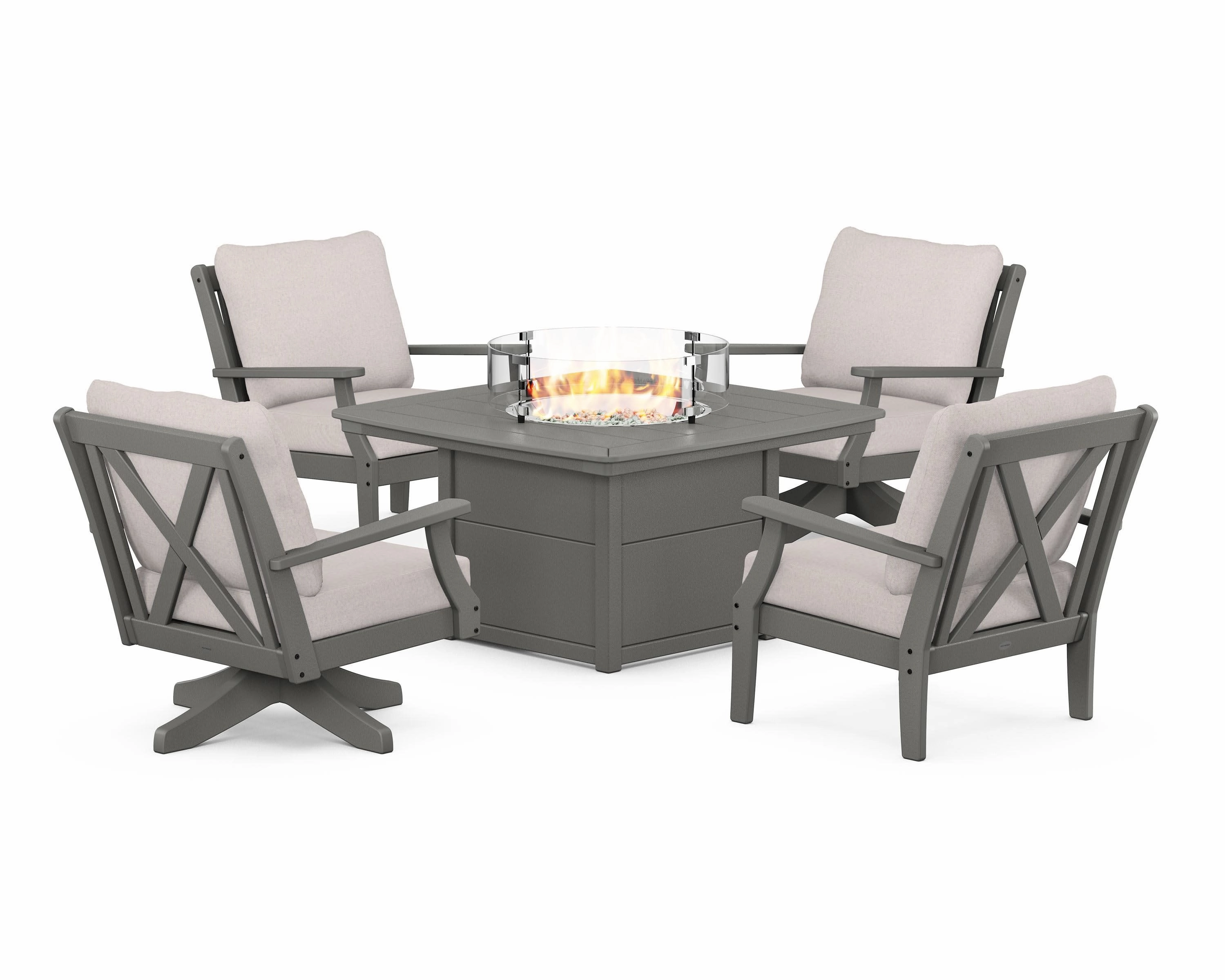 Braxton 5-Piece Deep Seating Set with Fire Table chairs,dining chairs,home seating
