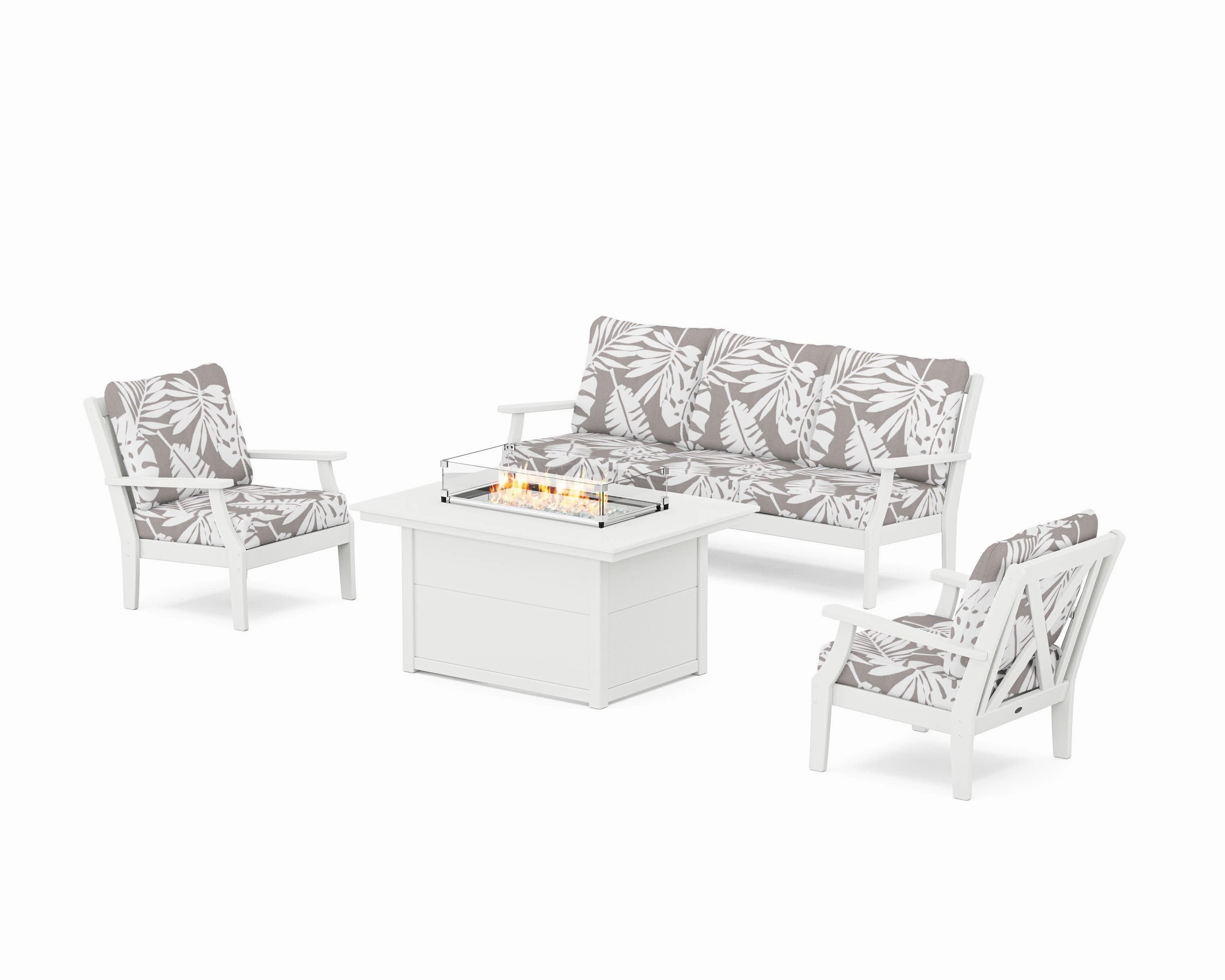Braxton Deep Seating Fire Pit Table Set