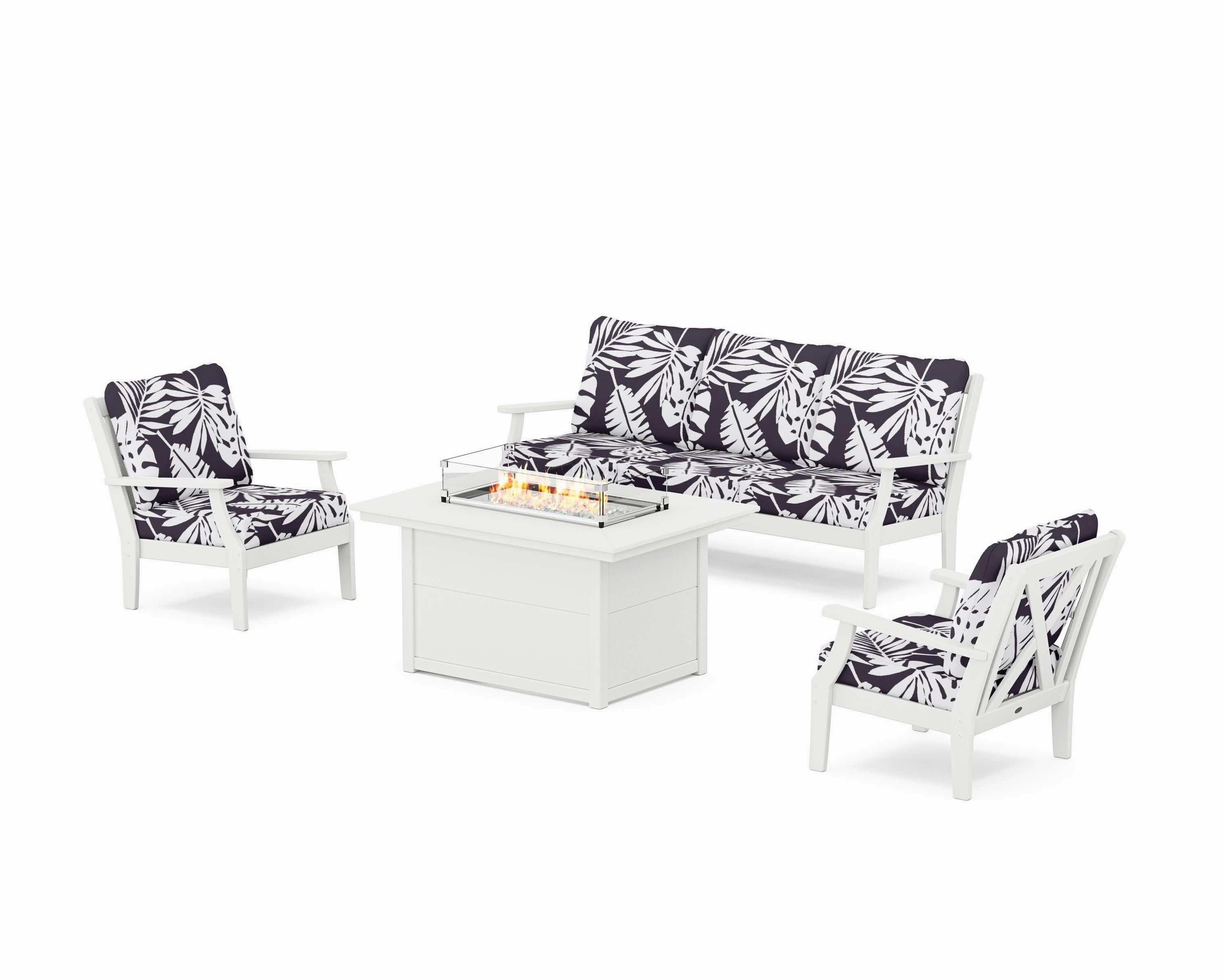 Braxton Deep Seating Fire Pit Table Set