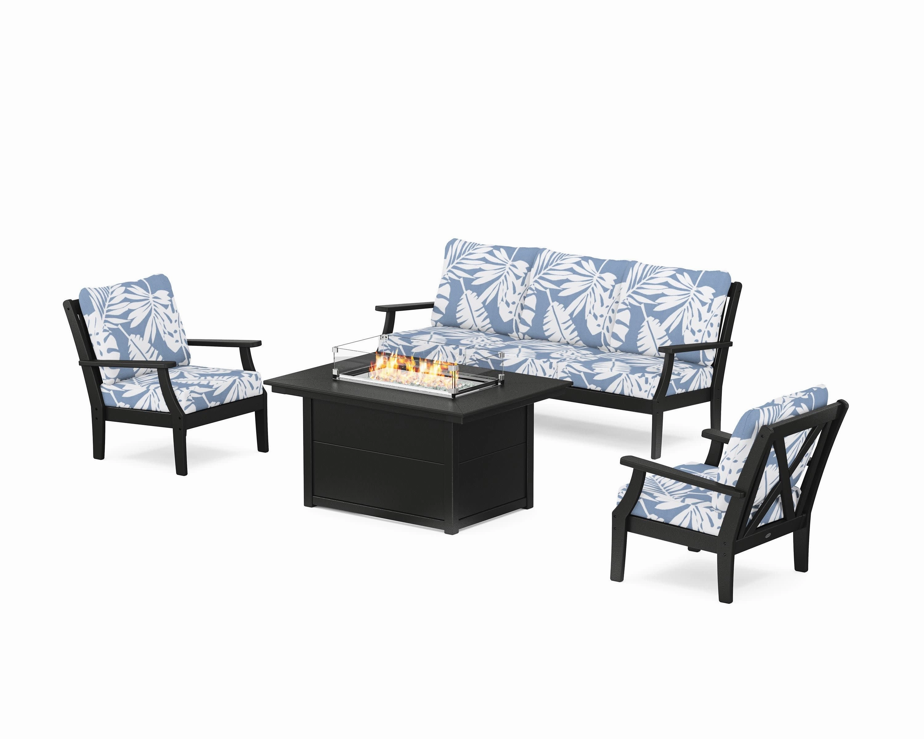 Braxton Deep Seating Fire Pit Table Set