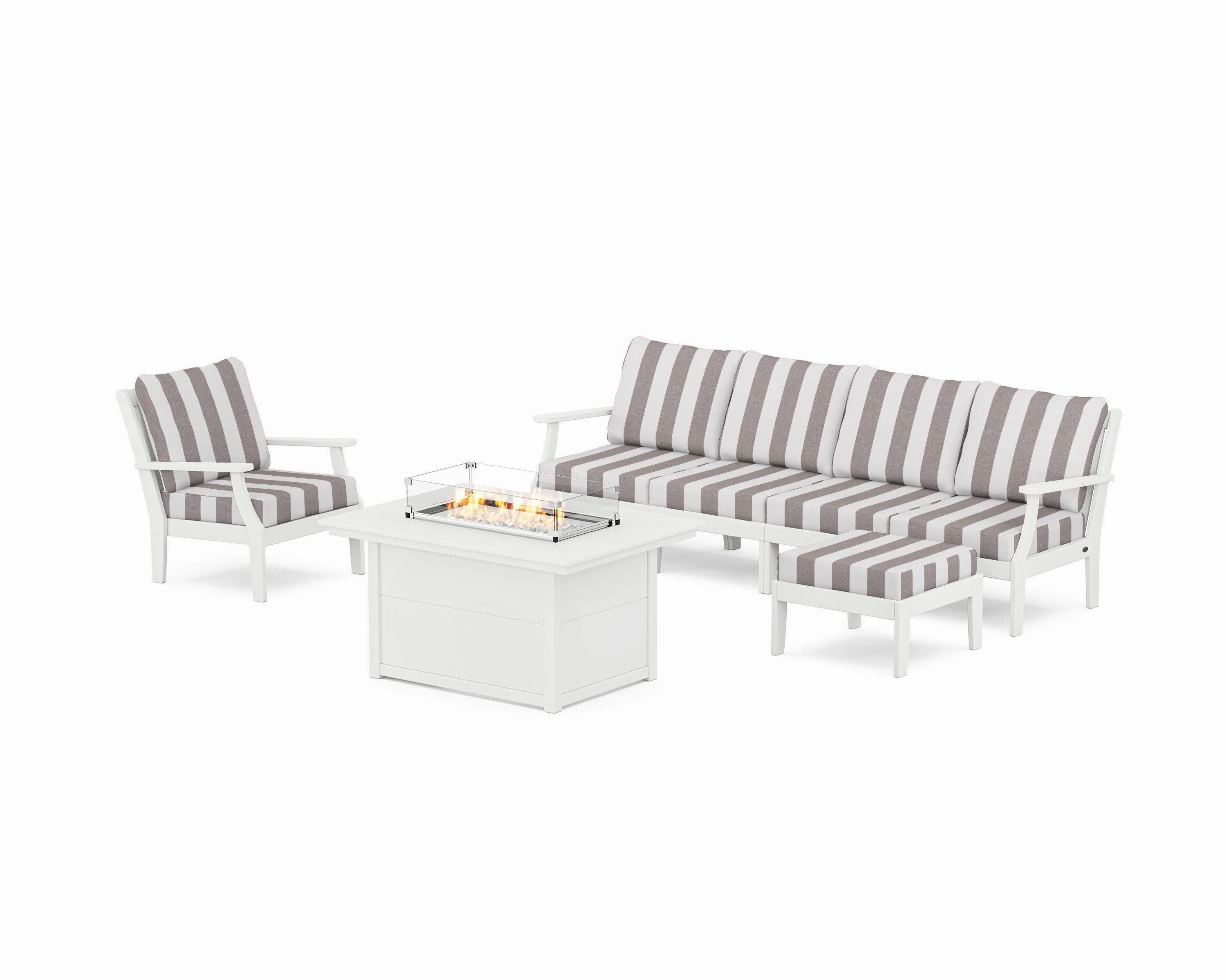 Braxton Sectional Lounge and Fire Pit Set
