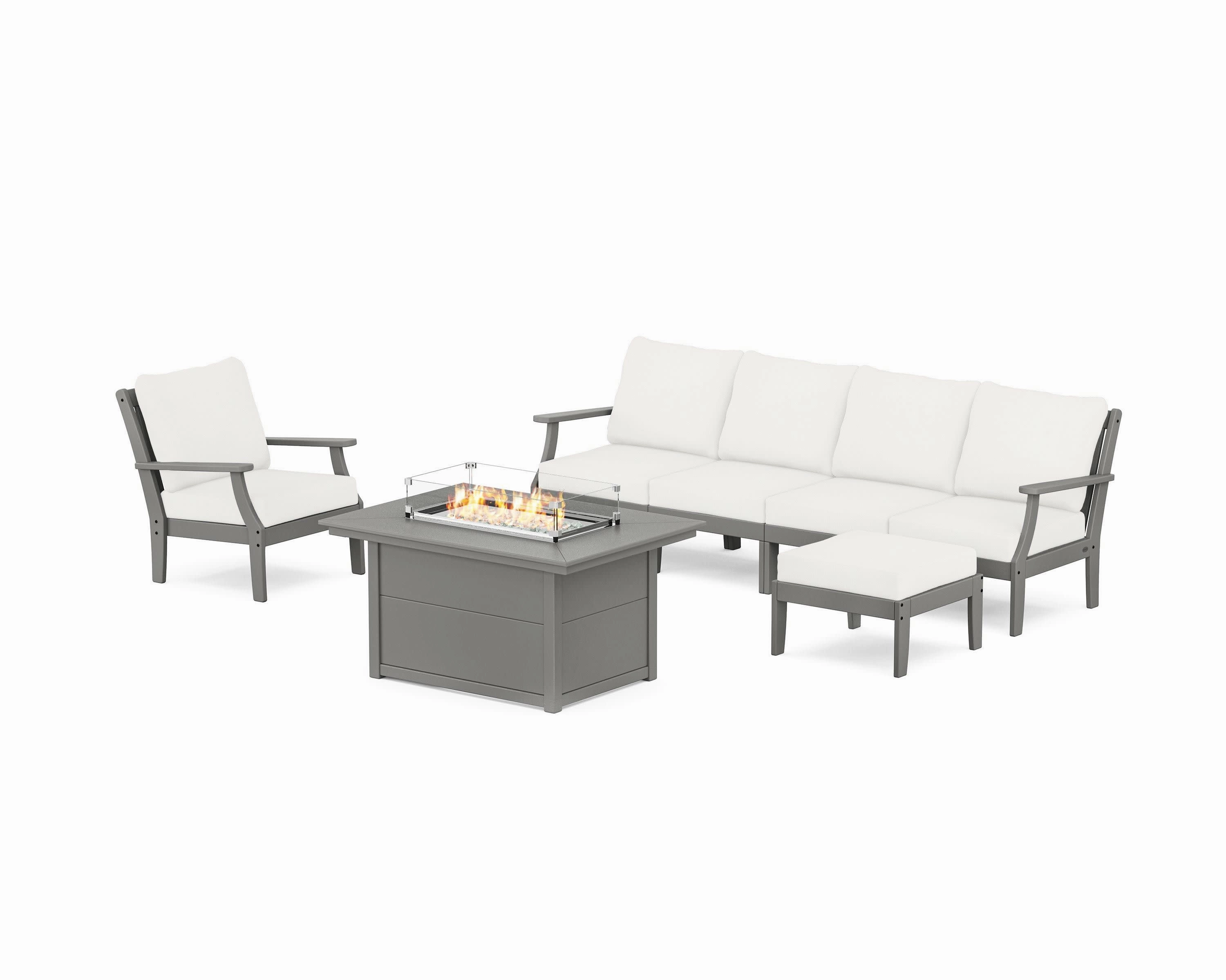 Braxton Sectional Lounge and Fire Pit Set
