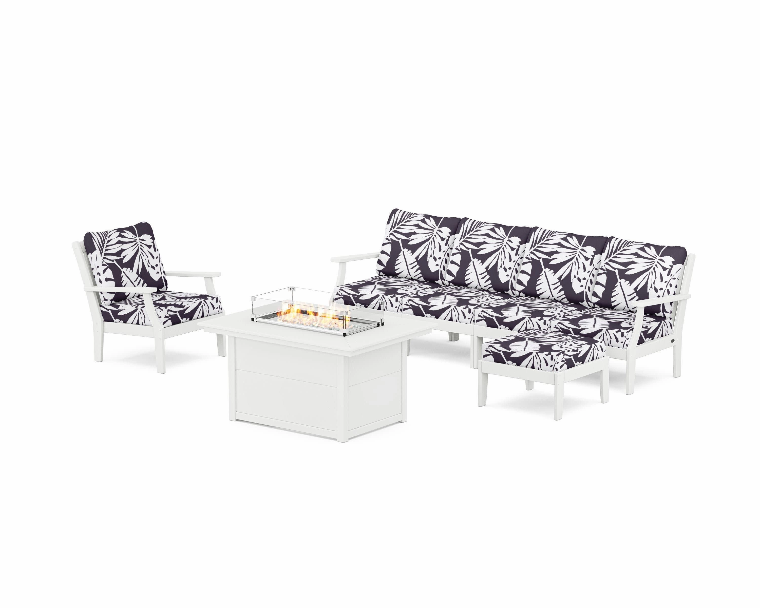 Braxton Sectional Lounge and Fire Pit Set